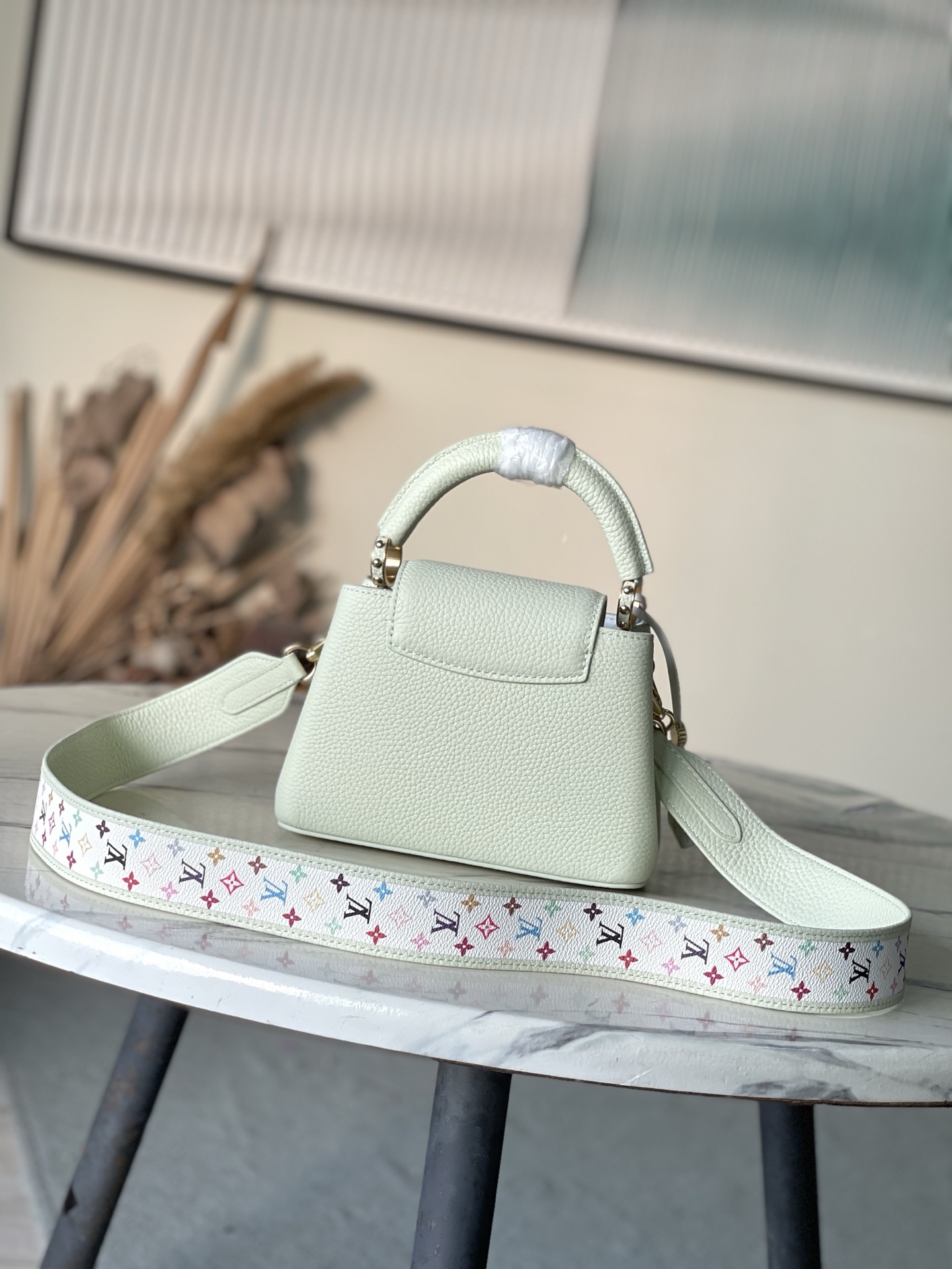 特级原厂皮 M13253 浅绿色mini 三彩限定款 本款Capucines手袋出自路易威登x村上隆再版