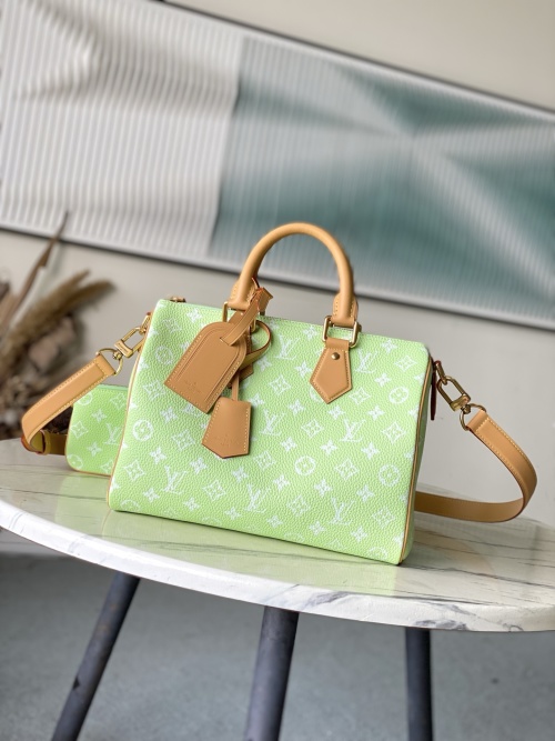 Louis Vuitton Speedy Bandoulière 30 Monogram Leather Handbag - Green 1 Louis Vuitton Speedy Bandoulière 30 Monogram Leather Handbag - Green
