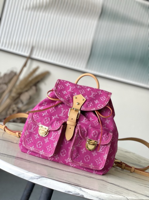 Louis Vuitton Pink Monogram Denim Backpack Limited Edition 1 Louis Vuitton Pink Monogram Denim Backpack Limited Edition