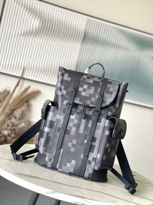 Louis Vuitton Christopher Medium Backpack Damoflage Black Canvas 1 Louis Vuitton Christopher Medium Backpack Damoflage Black Canvas