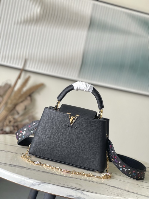 Louis Vuitton Capucines Mini Black Taurillon Leather Crossbody Bag 1 Louis Vuitton Capucines Mini Black Taurillon Leather Crossbody Bag