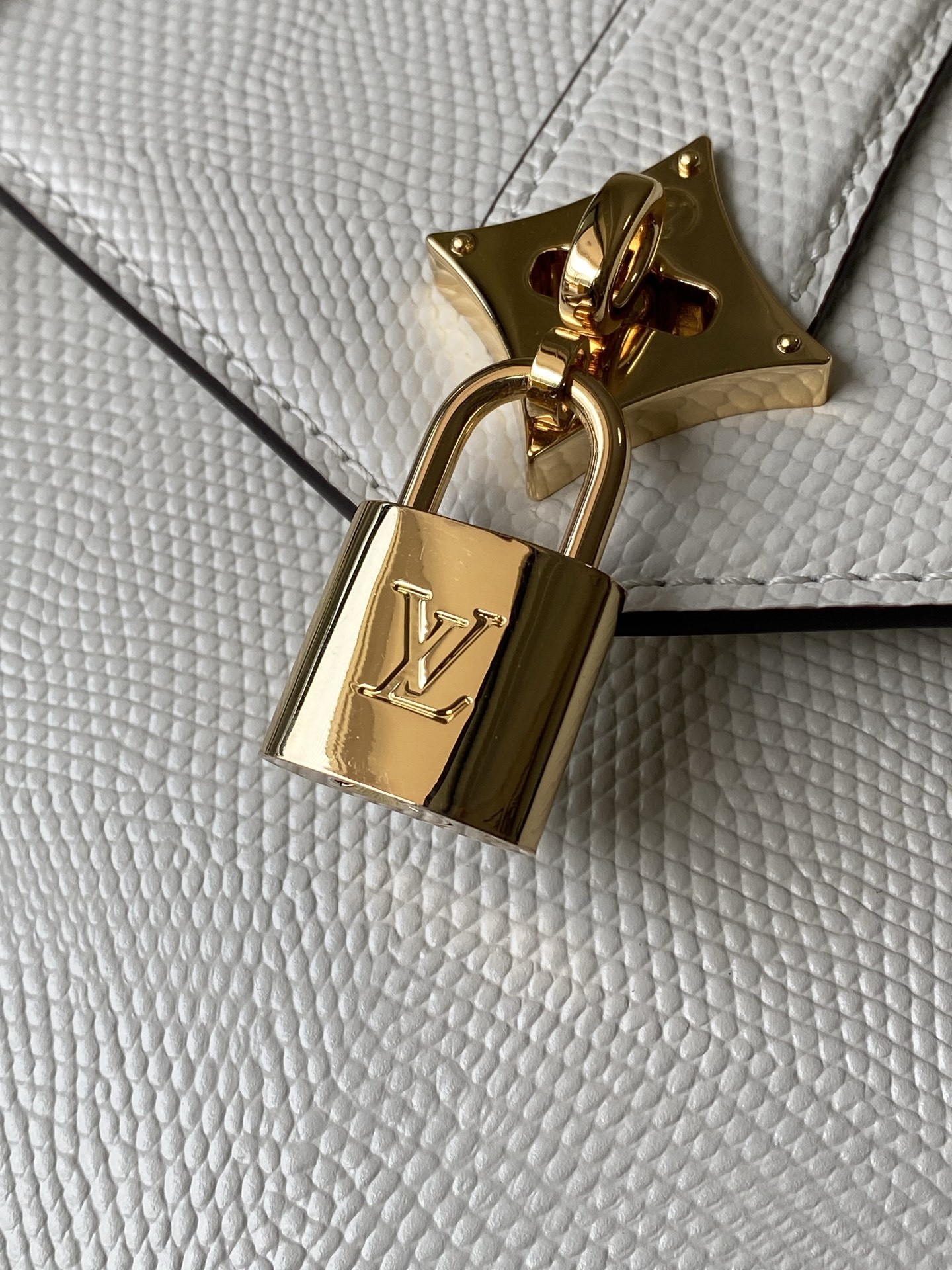 特级原厂皮 N80233 蜥蜴纹白中号 Rose des Vents 中号手袋取材光滑与粒面小牛皮勾勒雅