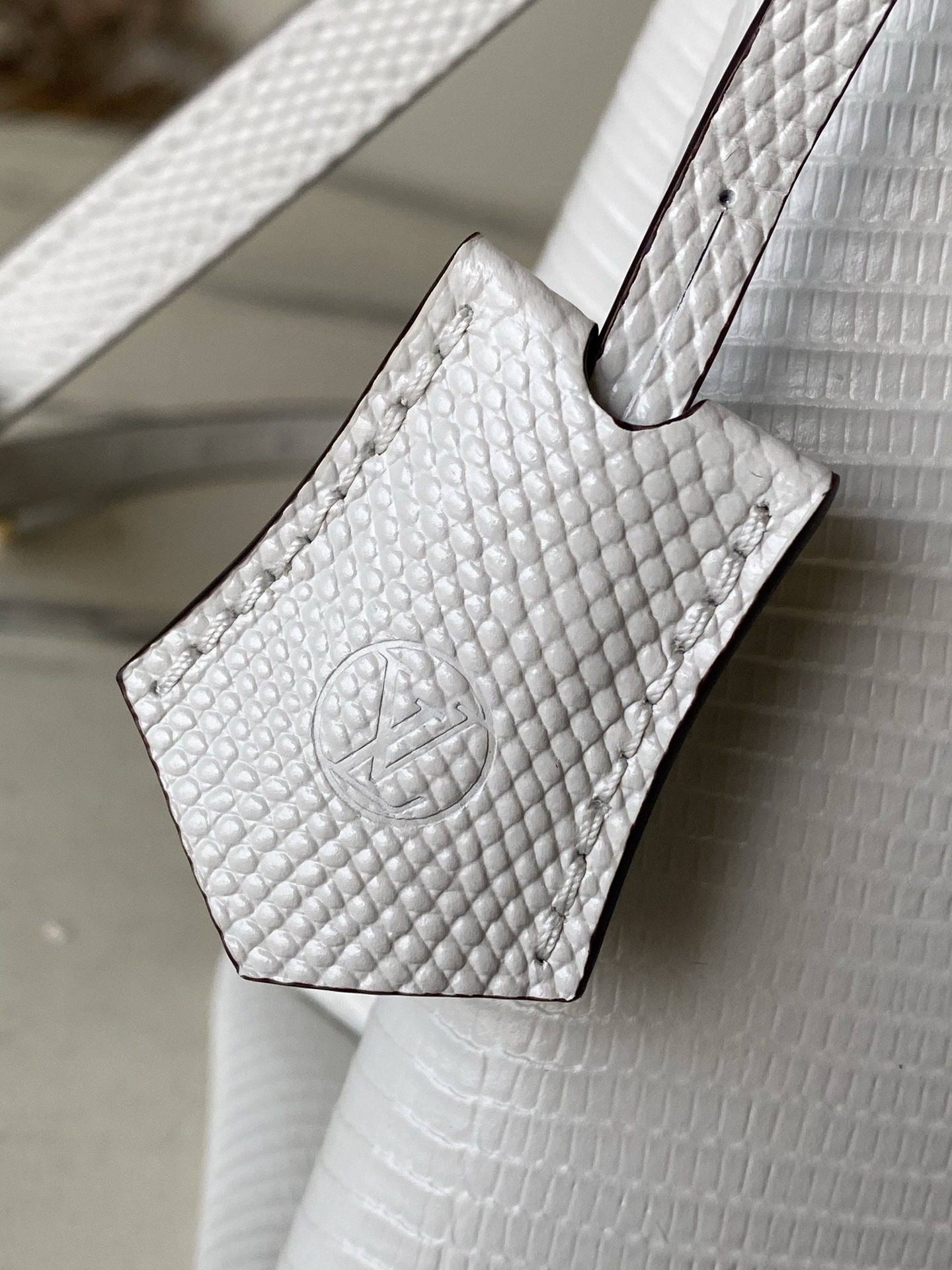 特级原厂皮 N80233 蜥蜴纹白中号 Rose des Vents 中号手袋取材光滑与粒面小牛皮勾勒雅