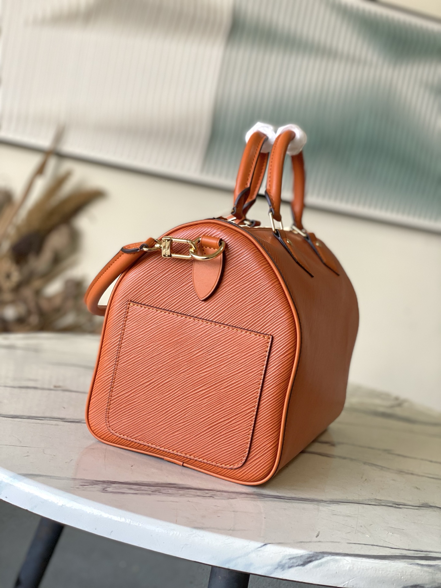 LV Style Beige Leather Top Handle Bag Lookbook Reference image 2