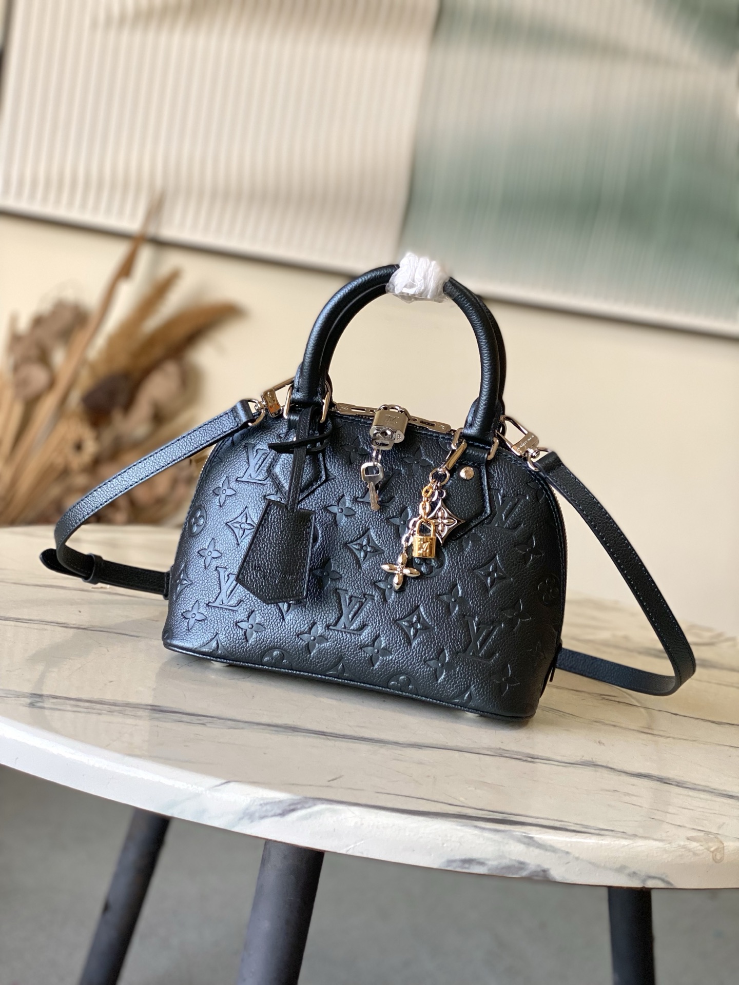 LV Style Blue Leather Top Handle Bag Lookbook Reference image 1