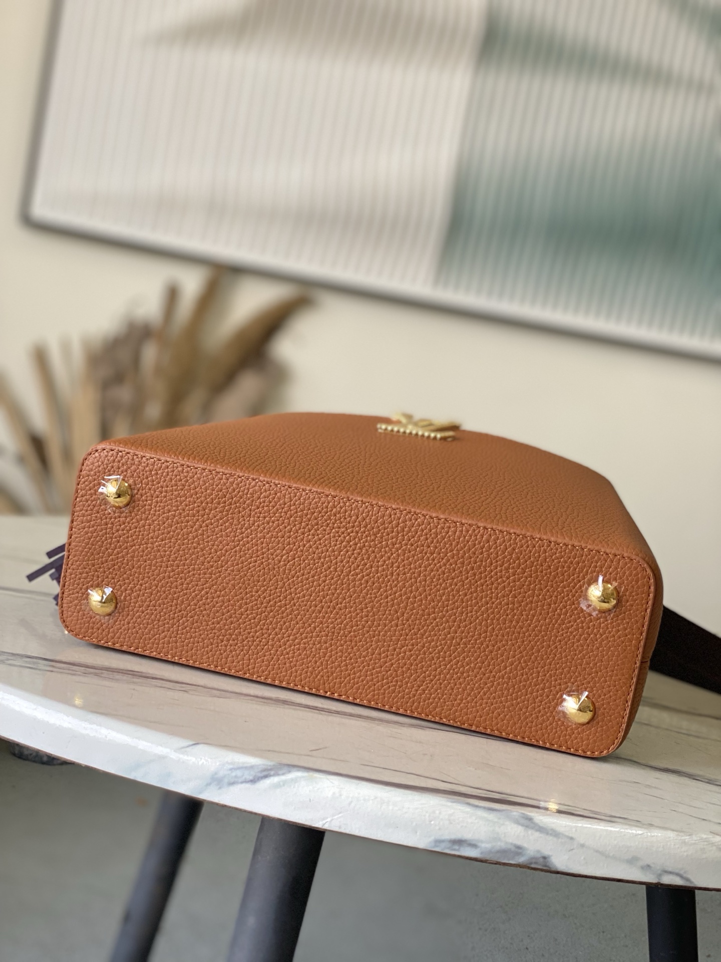 LV Style Brown Leather Top Handle Bag Bags Top Handle Bag detail image 4 from source 760007