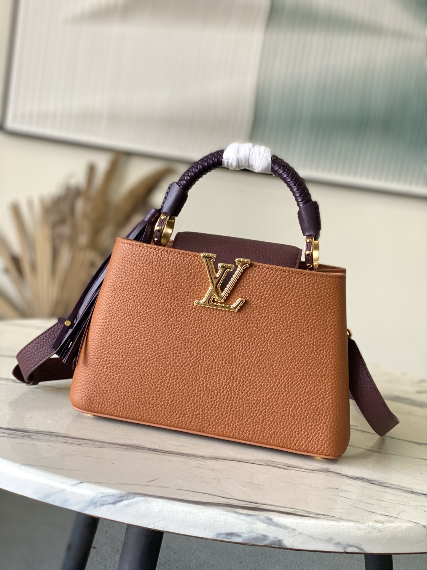 LV Style Brown Leather Top Handle Bag Lookbook Reference image 1