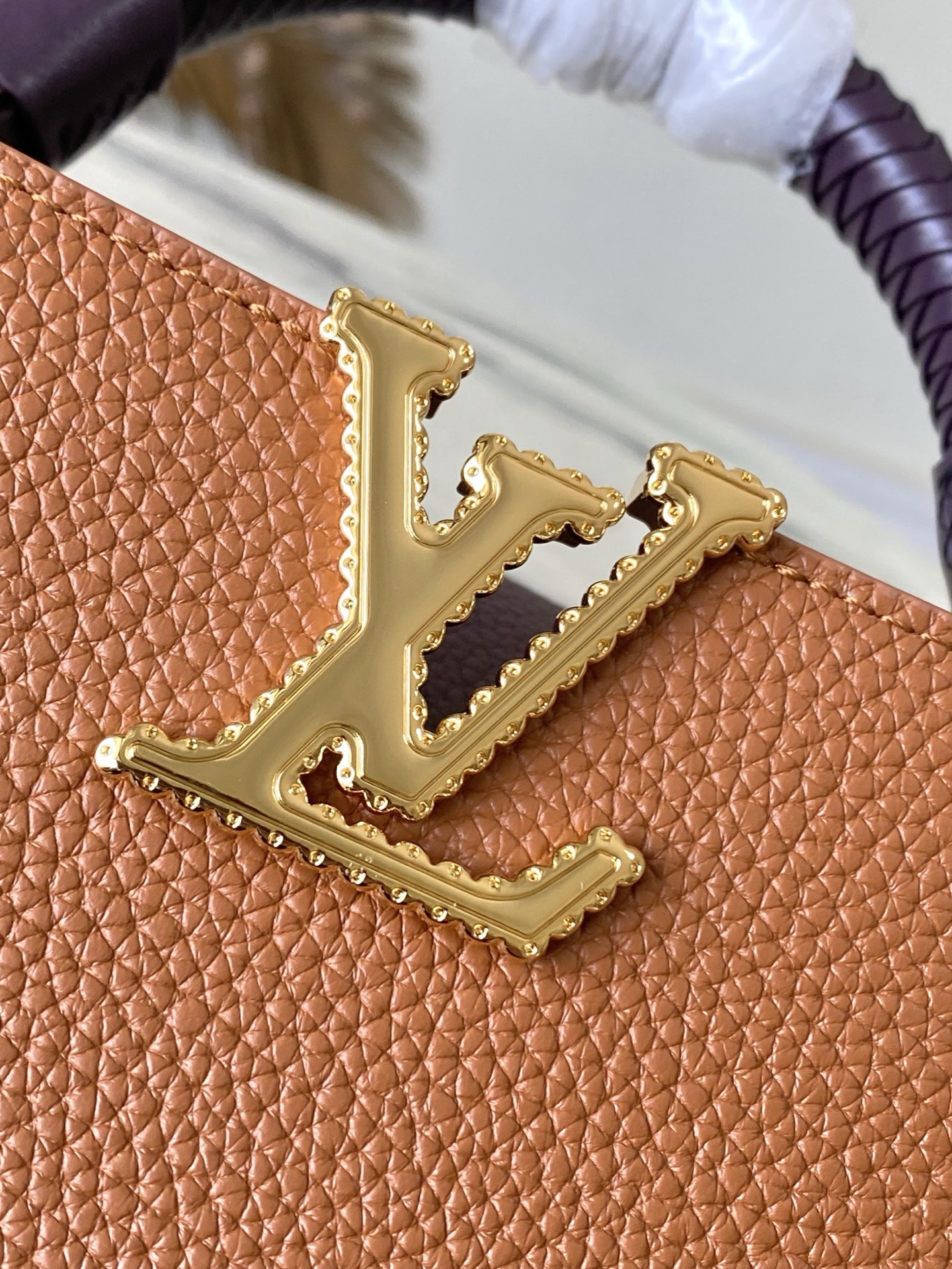 LV Style Brown Leather Top Handle Bag Bags Top Handle Bag detail image 5 from source 760008