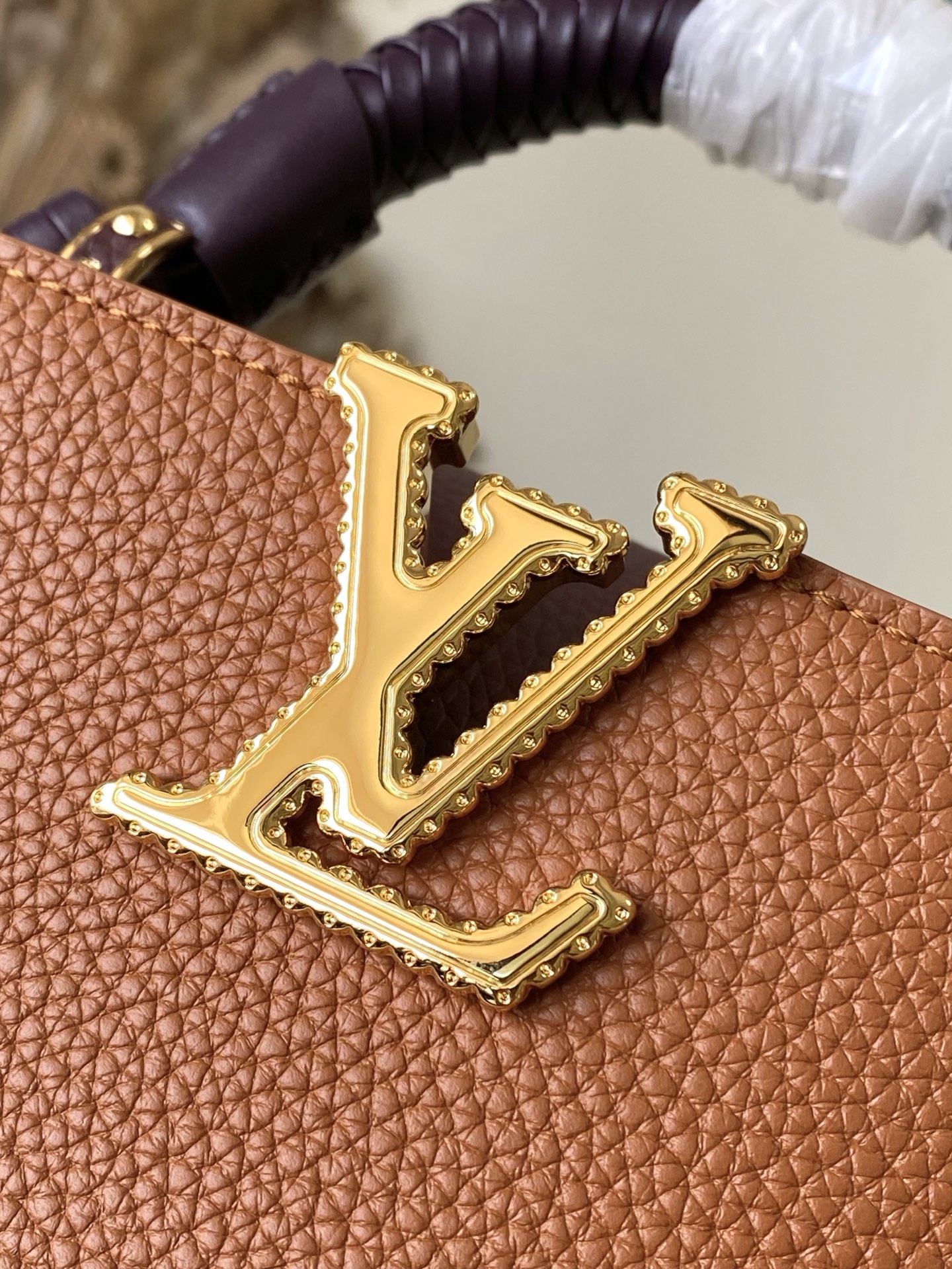 LV Style Brown Leather Top Handle Bag Bags Top Handle Bag detail image 5 from source 760009