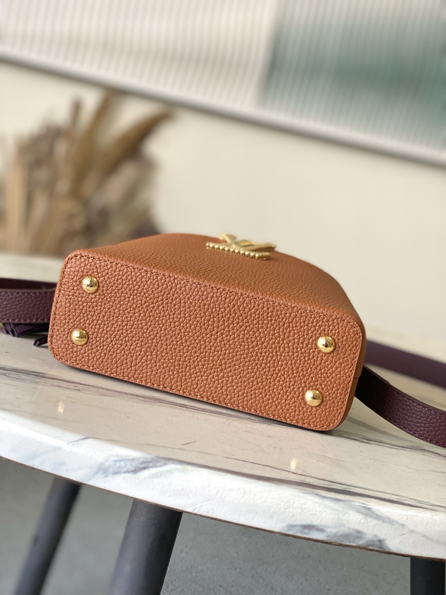LV Style Brown Leather Top Handle Bag Bags Top Handle Bag detail image 4 from source 760009