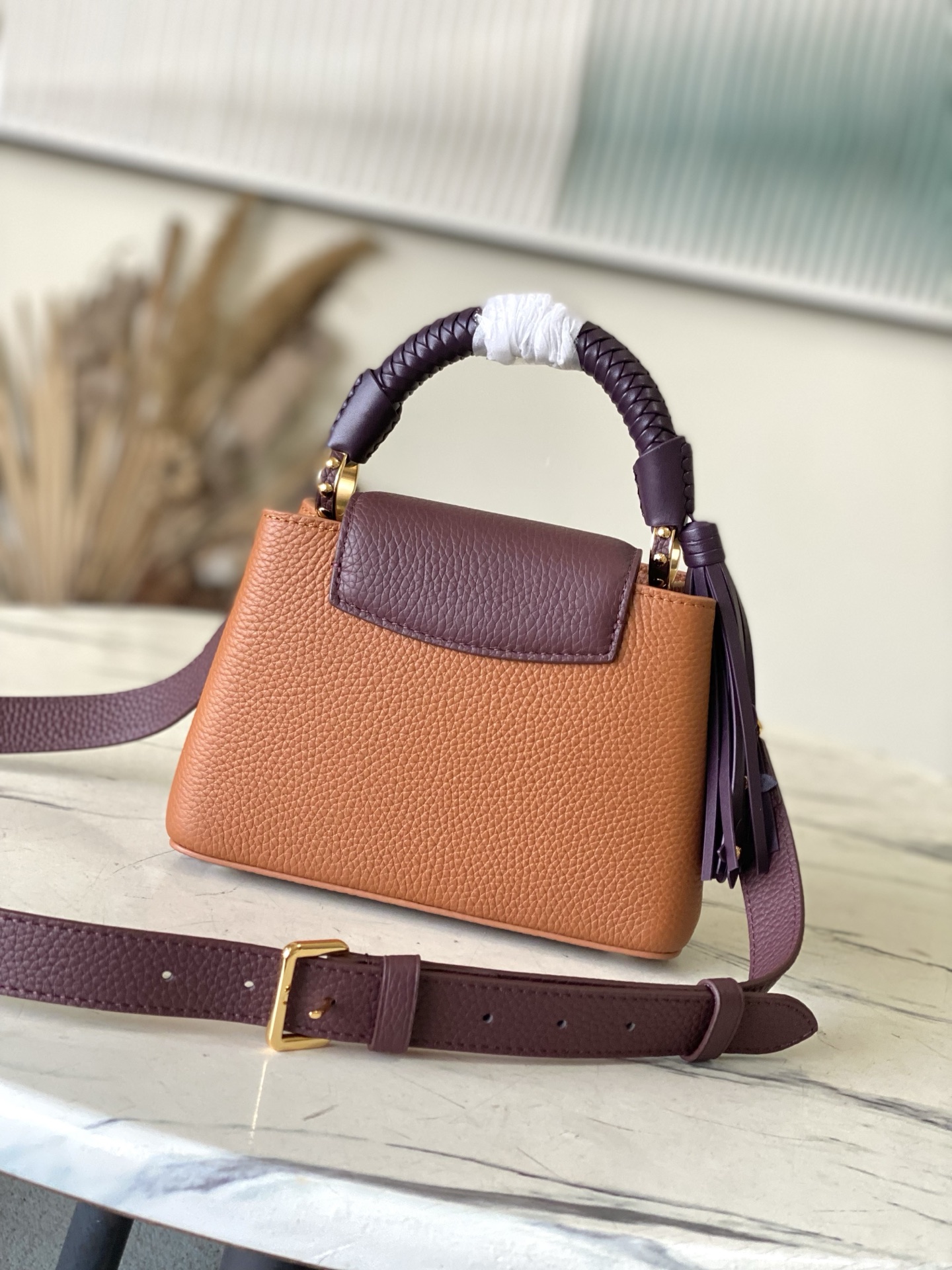 LV Style Brown Leather Top Handle Bag Bags Top Handle Bag detail image 3 from source 760009