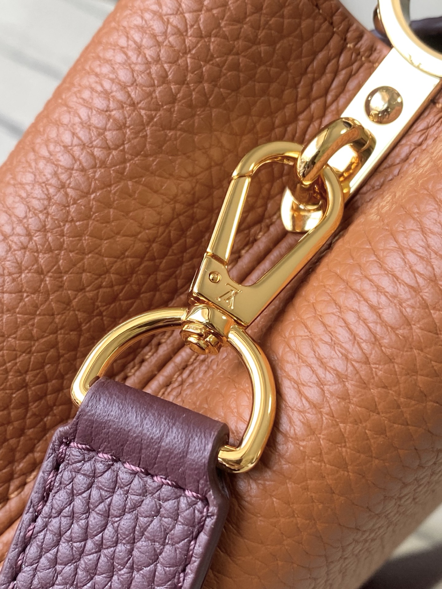 LV Style Brown Leather Top Handle Bag Bags Top Handle Bag detail image 6 from source 760009