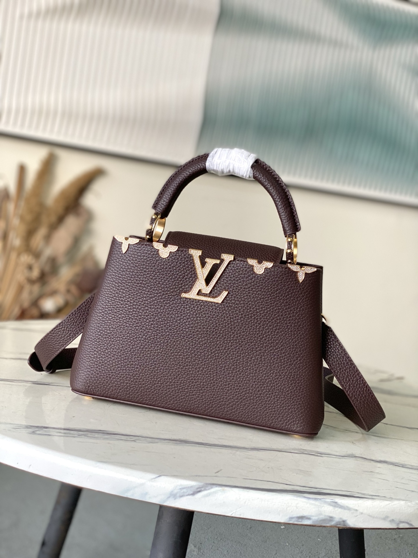 LV Style Brown Leather Top Handle Bag Bags Top Handle Bag detail image 1 from source 765169