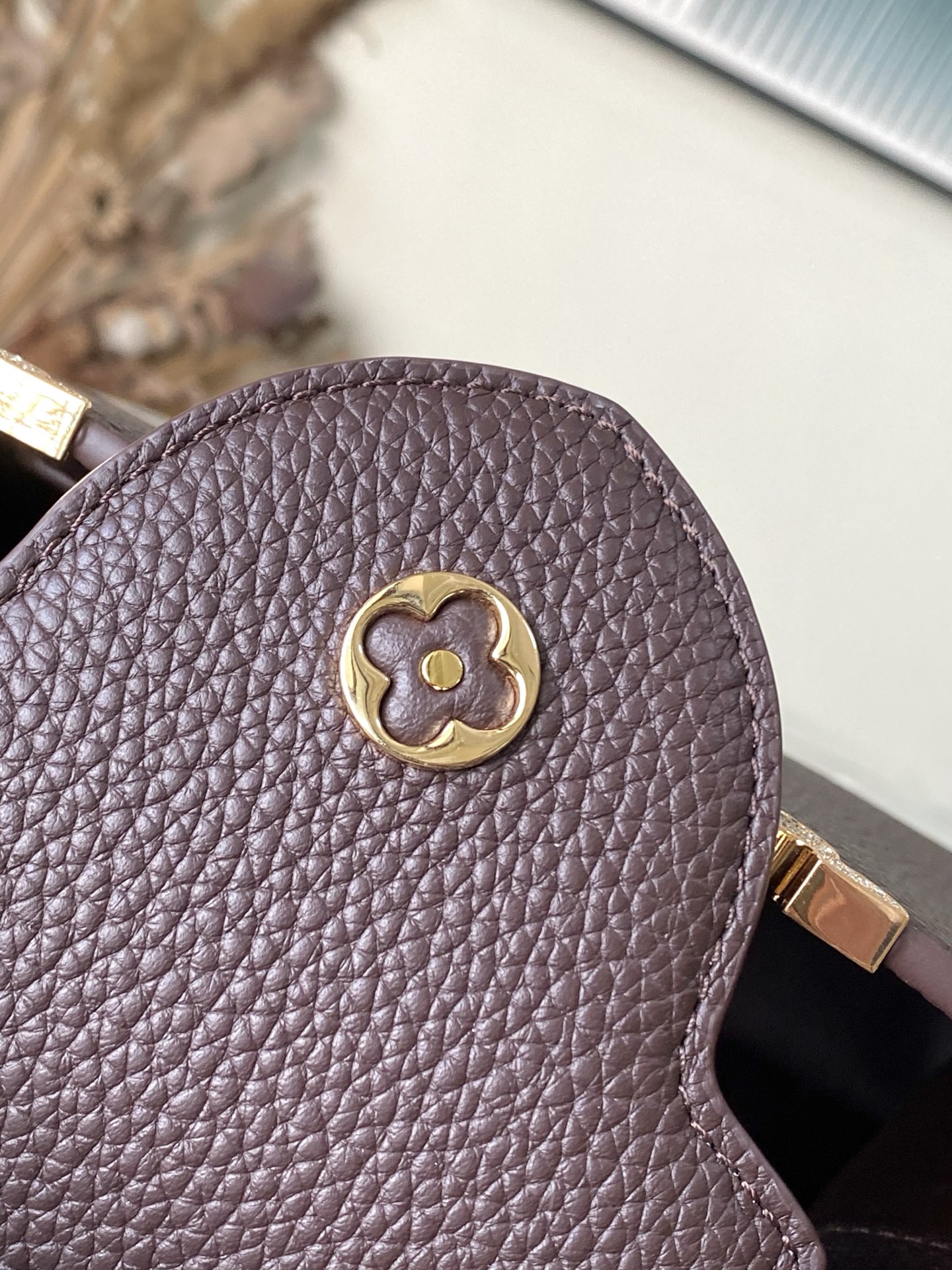 LV Style Brown Leather Top Handle Bag Bags Top Handle Bag detail image 7 from source 765169
