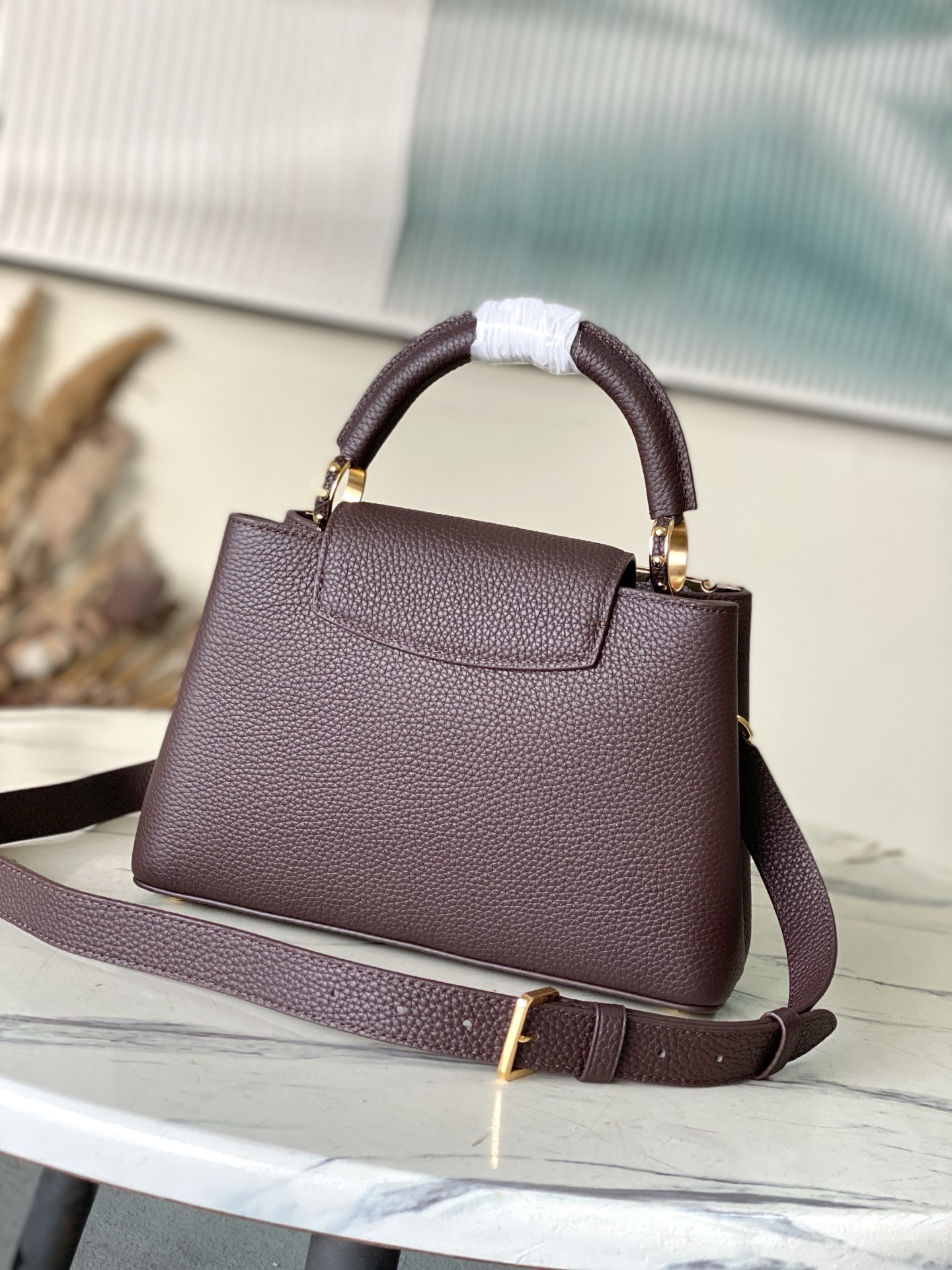 LV Style Brown Leather Top Handle Bag Bags Top Handle Bag detail image 3 from source 765169