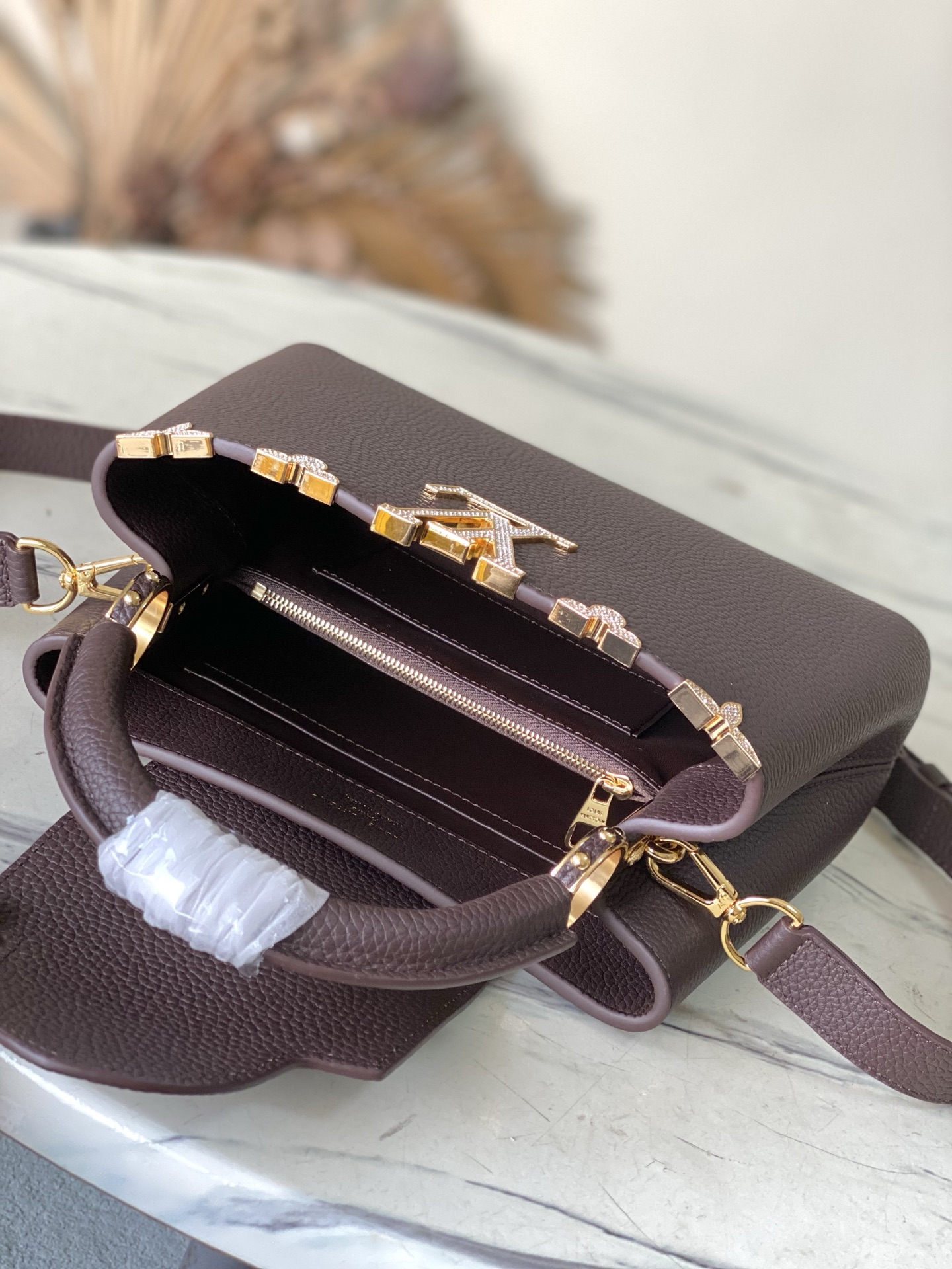 LV Style Brown Leather Top Handle Bag Bags Top Handle Bag detail image 8 from source 765169