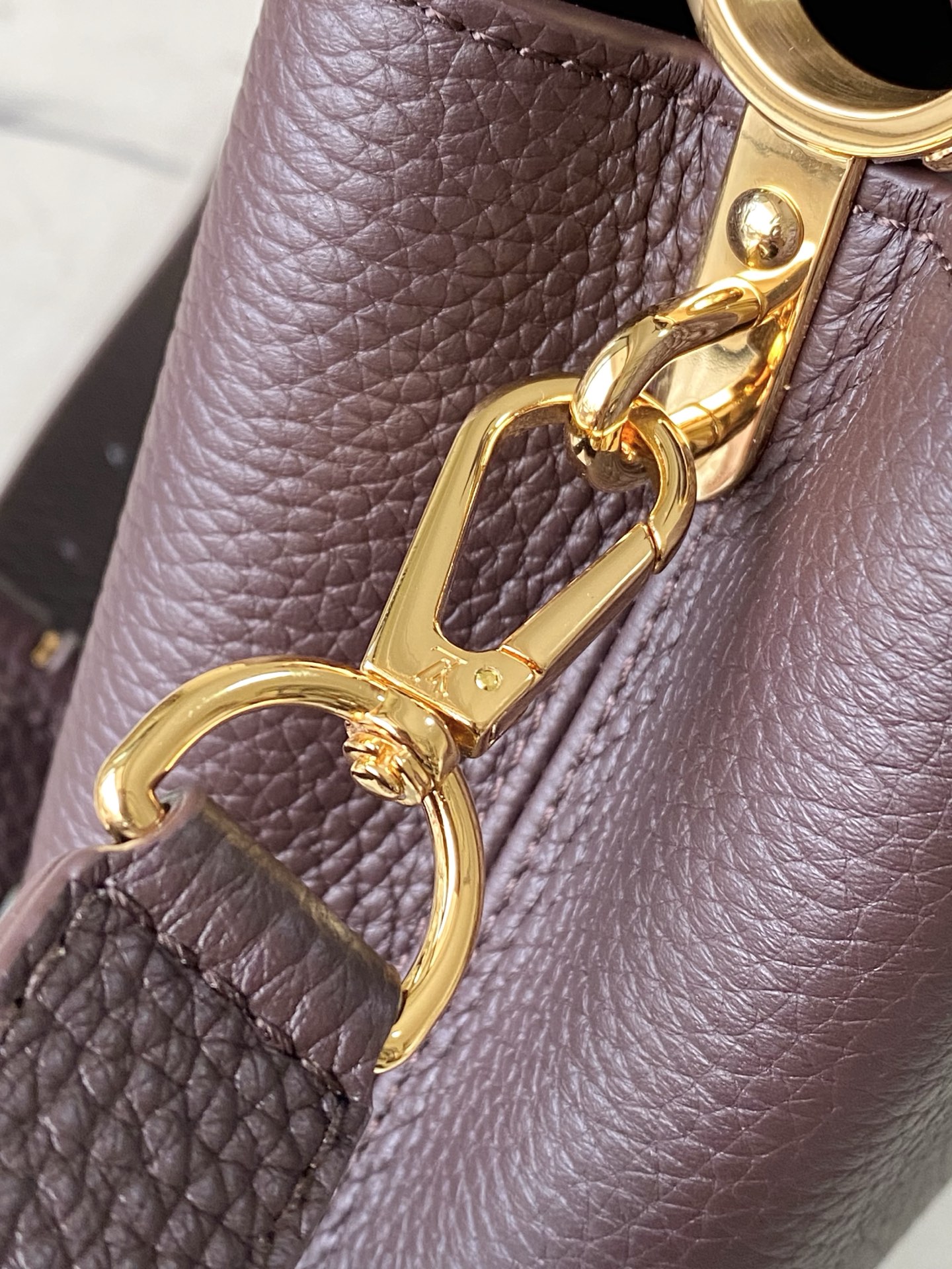 LV Style Brown Leather Top Handle Bag Bags Top Handle Bag detail image 6 from source 765170