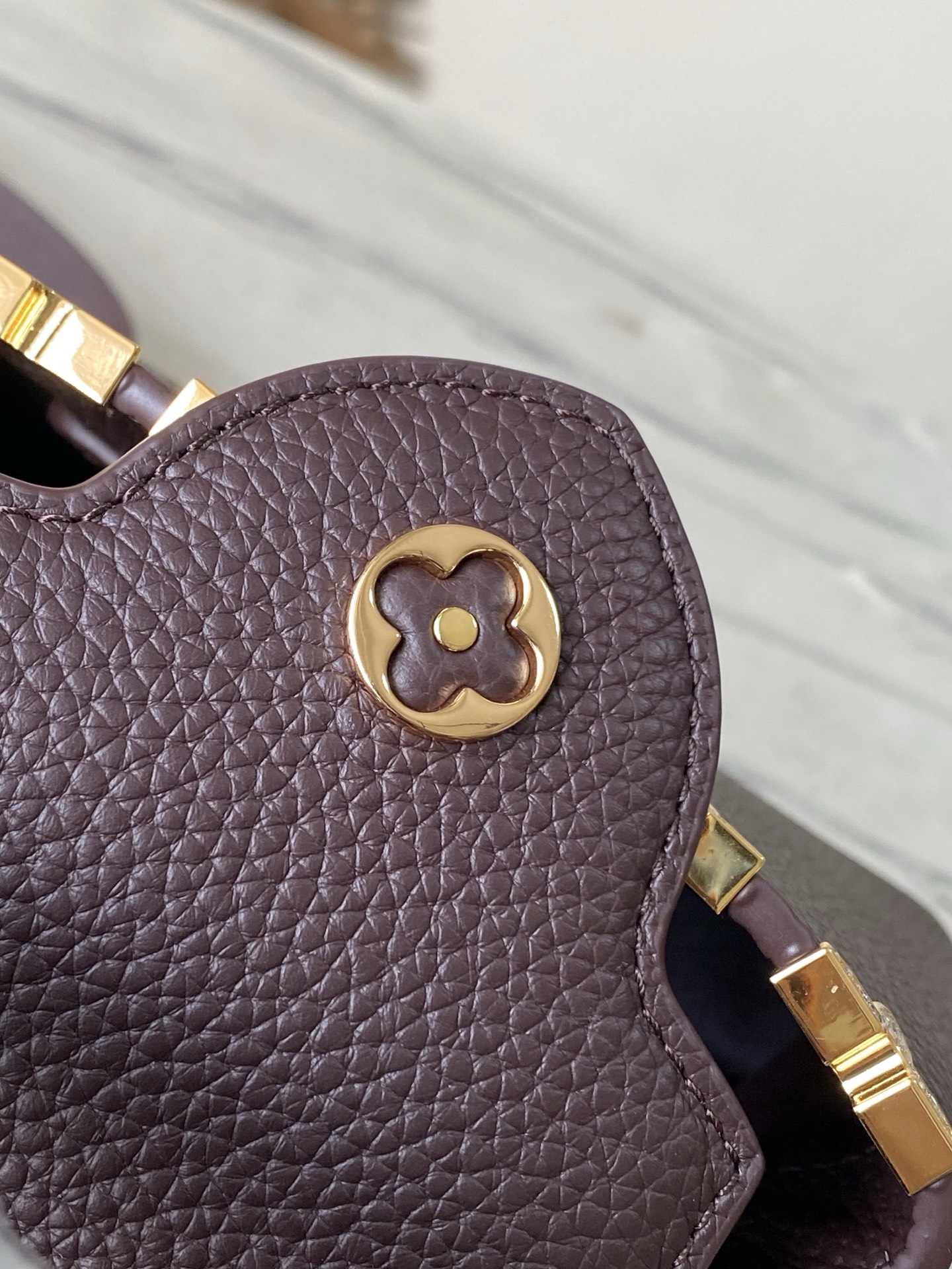 LV Style Brown Leather Top Handle Bag Bags Top Handle Bag detail image 7 from source 765170