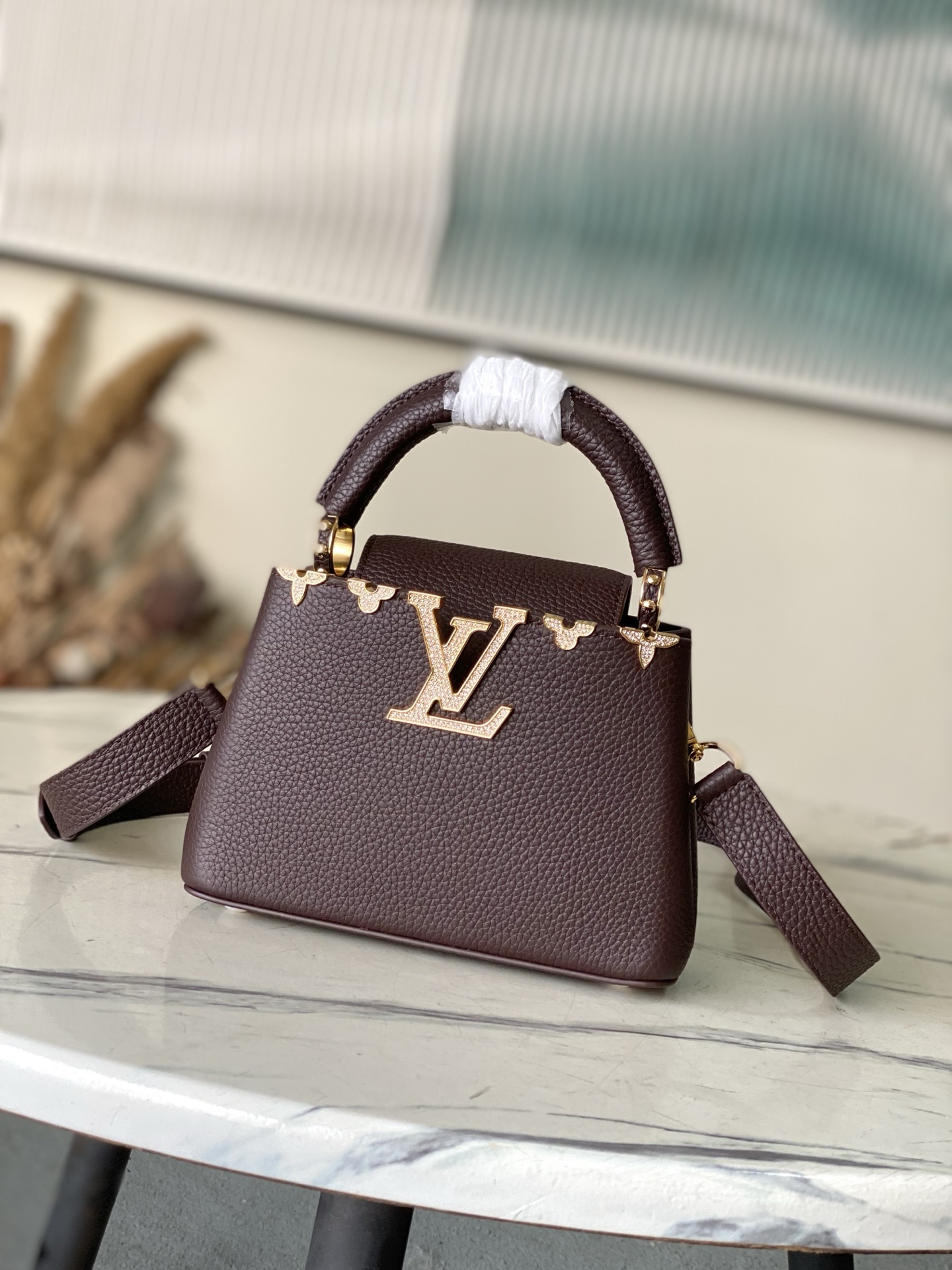 LV Style Brown Leather Top Handle Bag Bags Top Handle Bag detail image 1 from source 765170