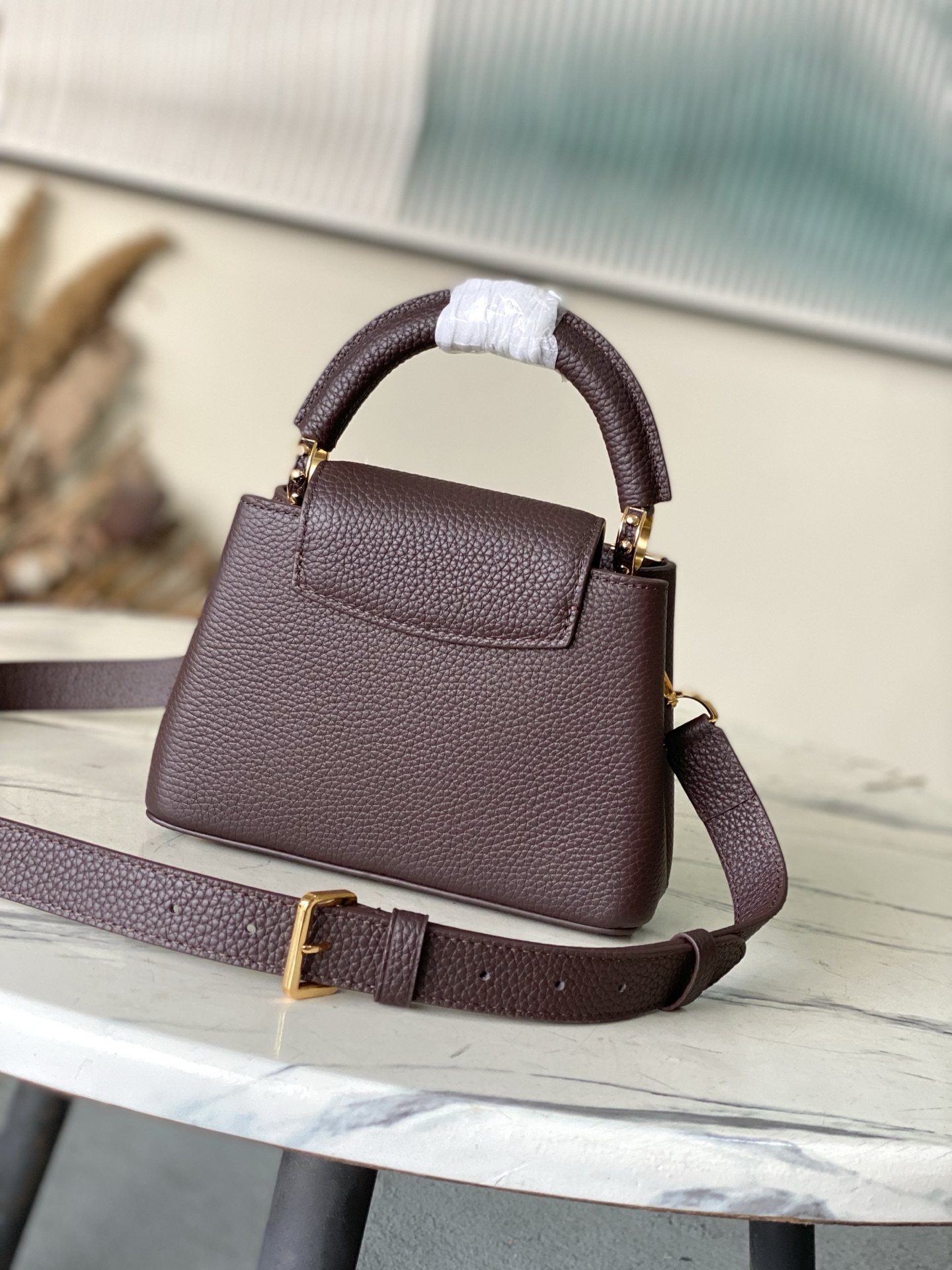 LV Style Brown Leather Top Handle Bag Bags Top Handle Bag detail image 3 from source 765170