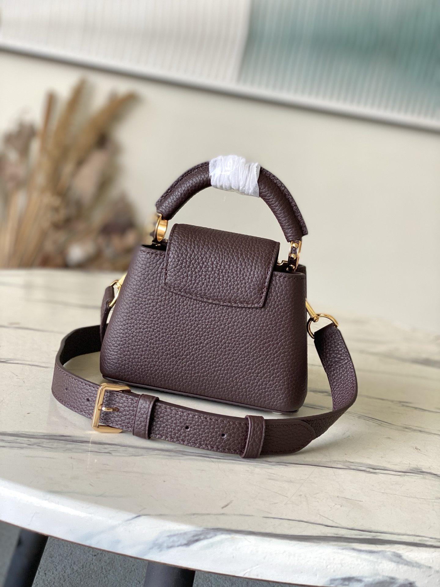 LV Style Brown Leather Top Handle Bag style reference detail image 3 from source 765171