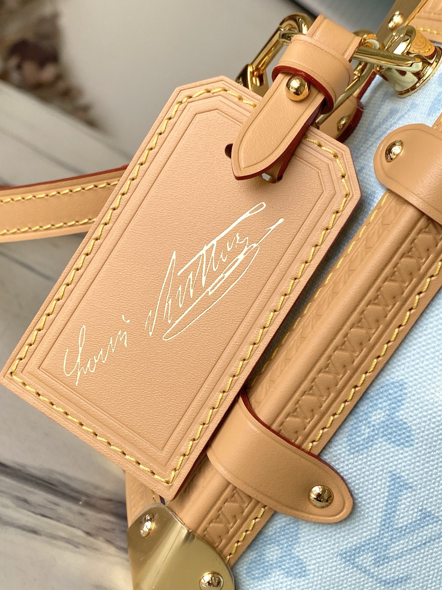 LV Style Beige Leather Top Handle Bag style reference detail image 6 from source 765195