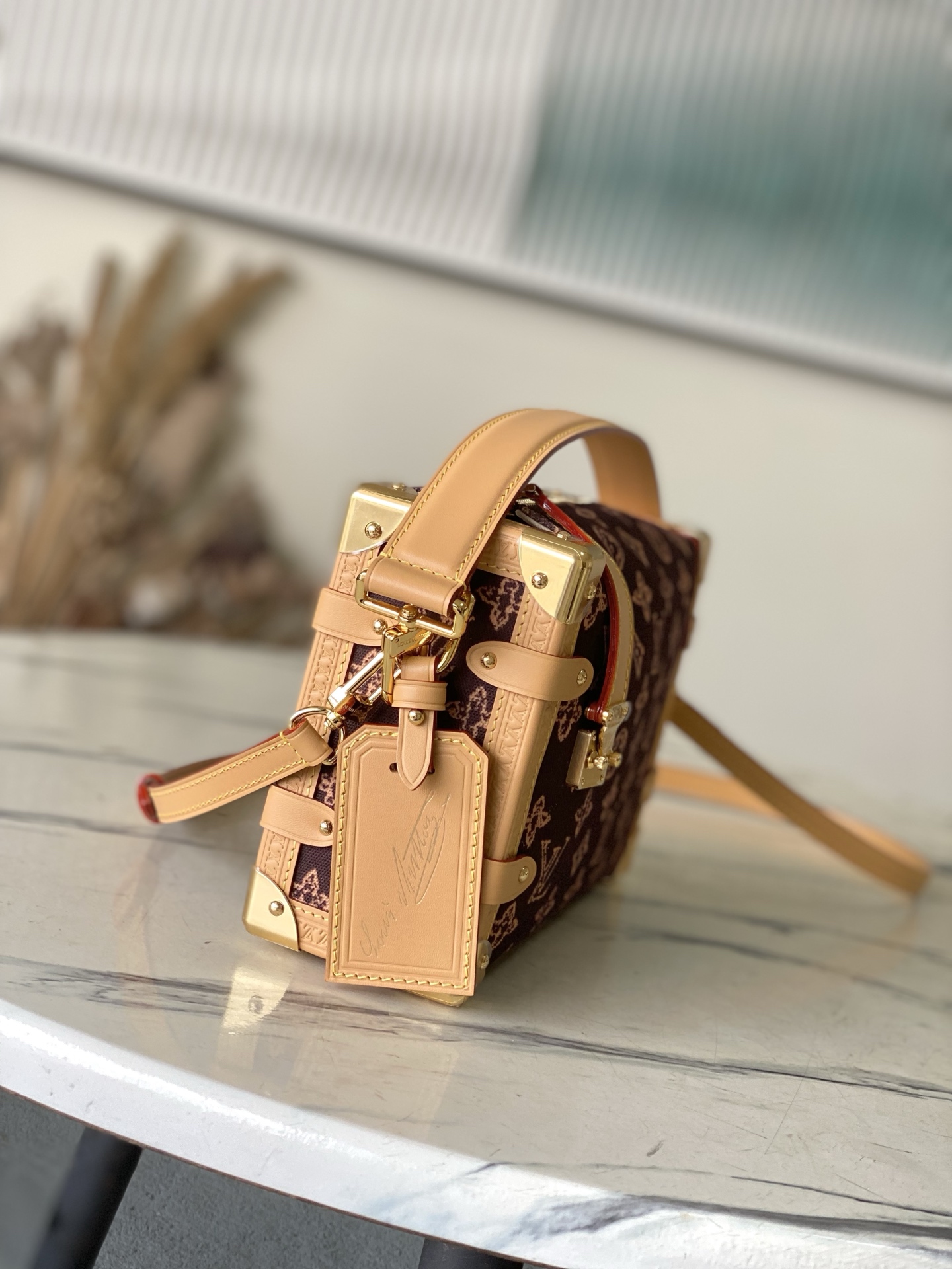 LV Style Beige Leather Top Handle Bag style reference detail image 2 from source 765186
