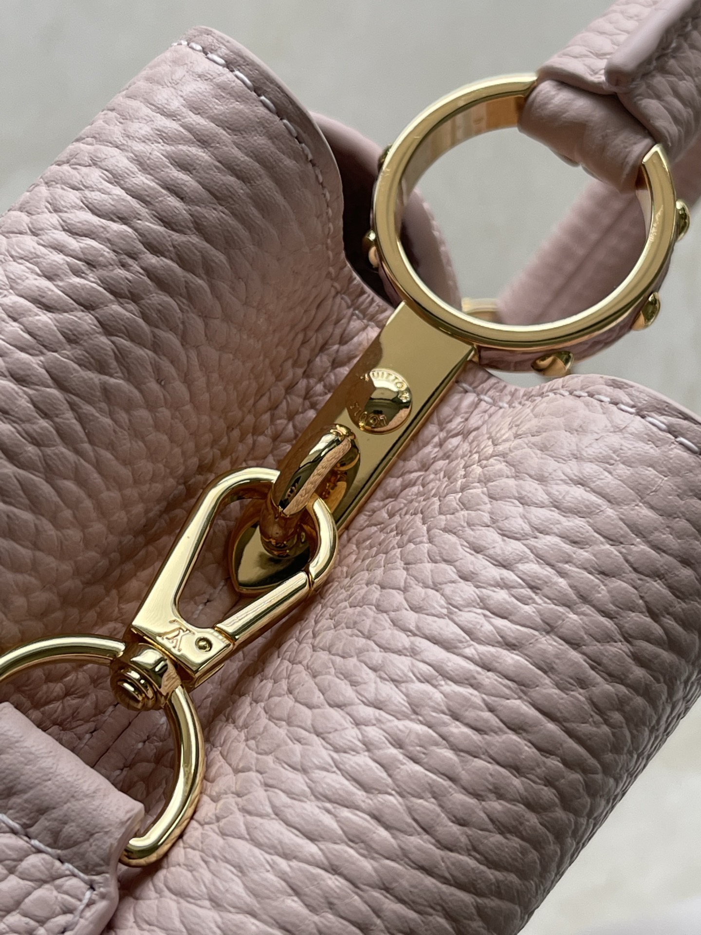 LV Style Pink Leather Top Handle Bag style reference detail image 6 from source 770216