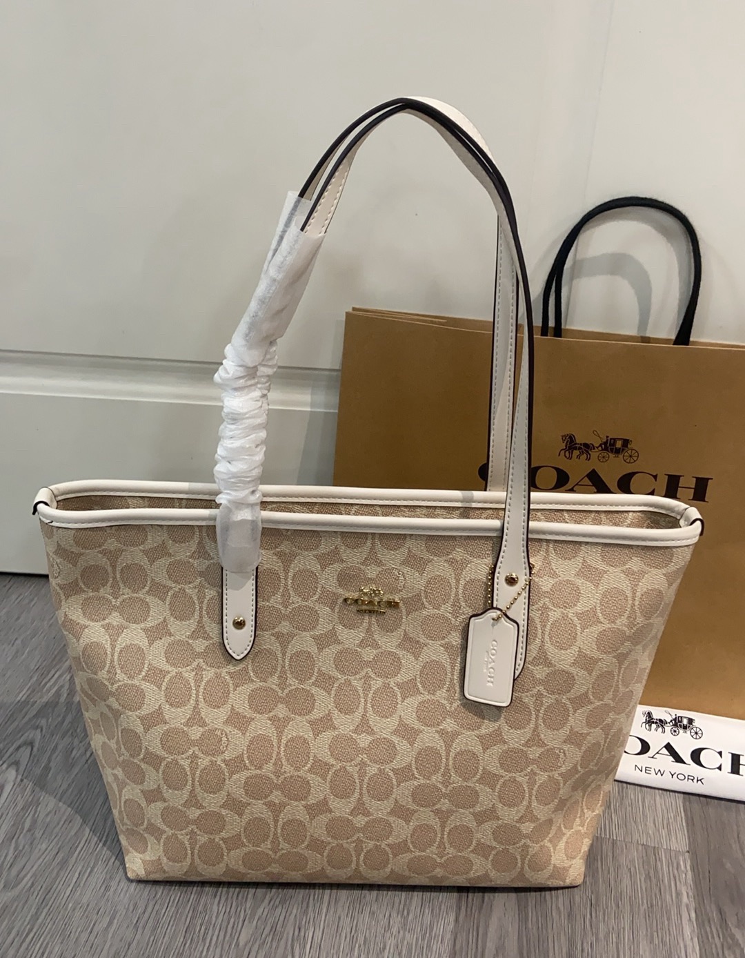 Coach Zipper shopping bag CCQ28 58292 5 new colors