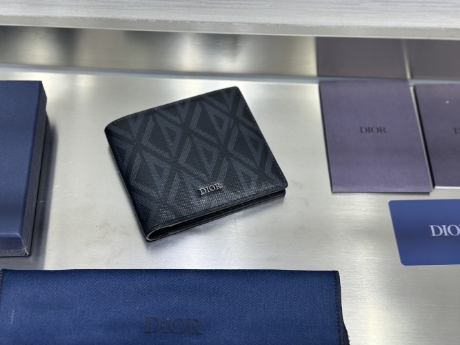 Dior Black Grained Calfskin Bifold Wallet with CD Icon, 11.5 x 9.5 cm 1 Dior Black Grained Calfskin Bifold Wallet with CD Icon, 11.5 x 9.5 cm