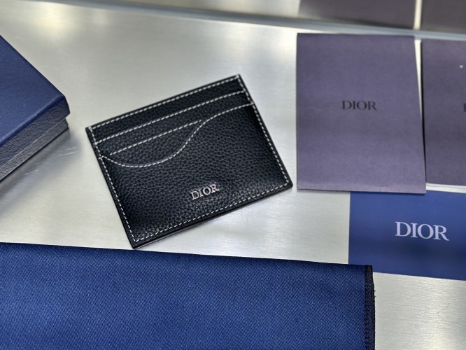 Dior Black Grained Calfskin CD Icon Card Holder Wallet 1 Dior Black Grained Calfskin CD Icon Card Holder Wallet