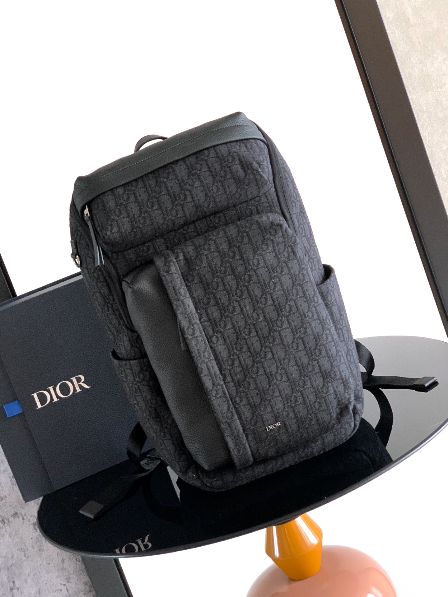 Dior Rider Soft Mochila con Cremallera Oblique Negra para Hombre