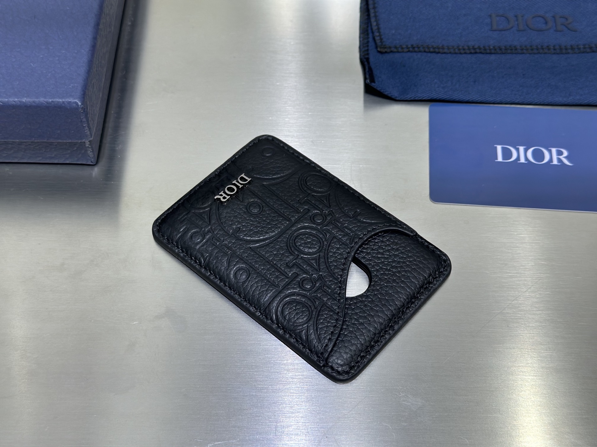 Dior Gravity Black Leather Saddle Magnetic Card Holder - Elegant & Functional 5 i1750832849214 8661 0 3