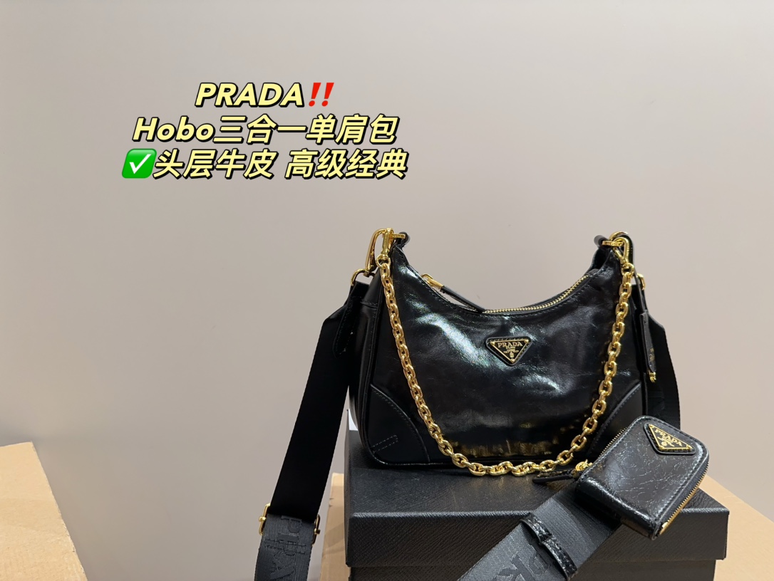 Prada Crossbody & Shoulder Bags 7 Star Collection
 Cowhide Underarm