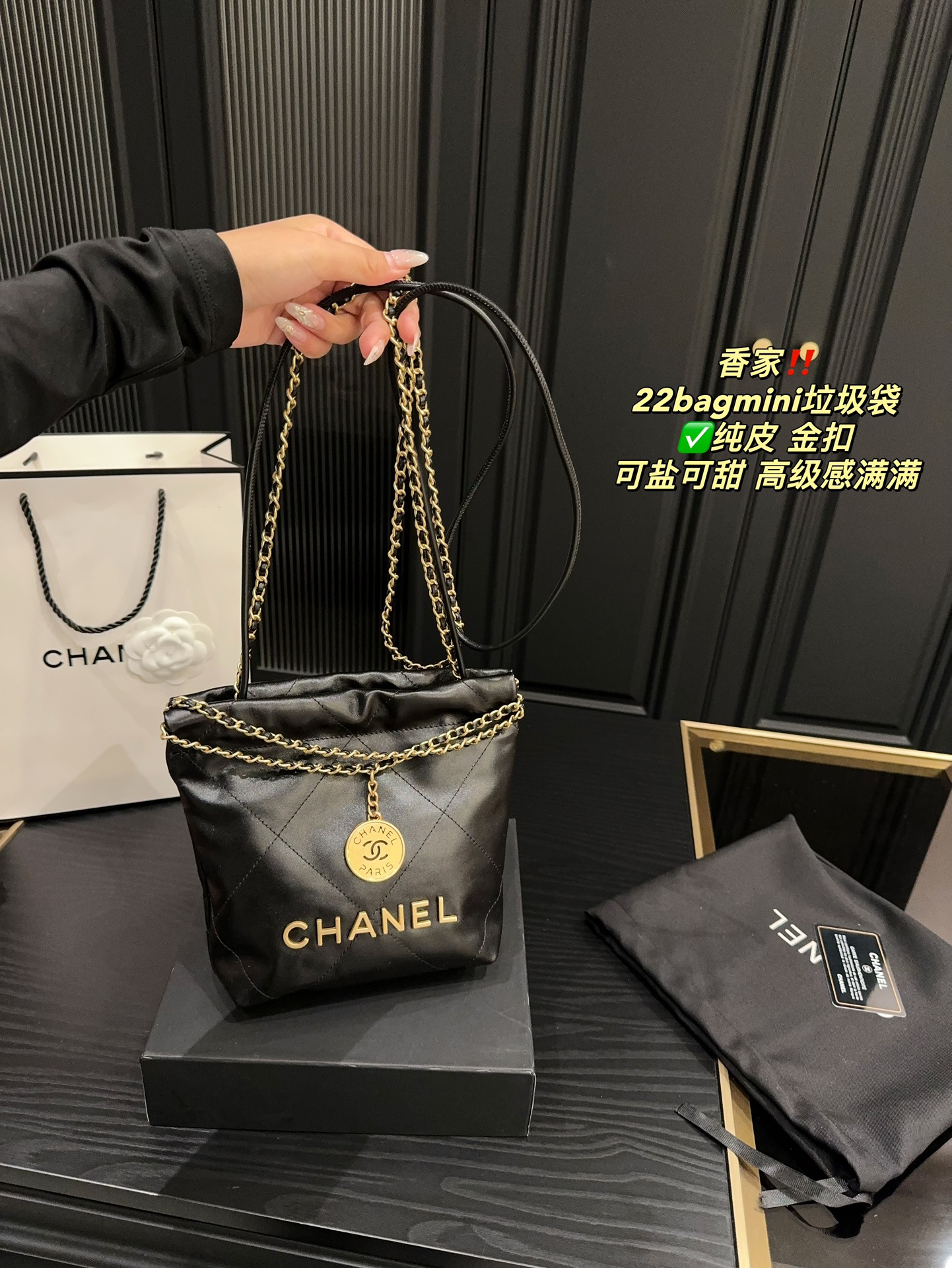 Chanel 22 Bag Black mini shoulder everyday