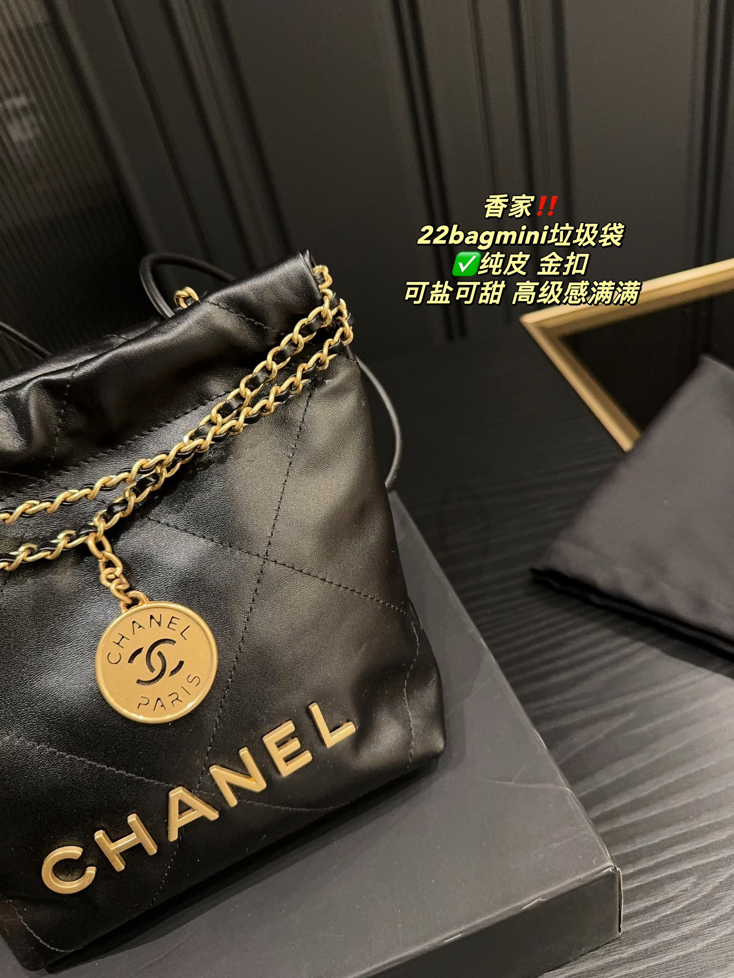 Chanel 22 Bag Black mini shoulder everyday