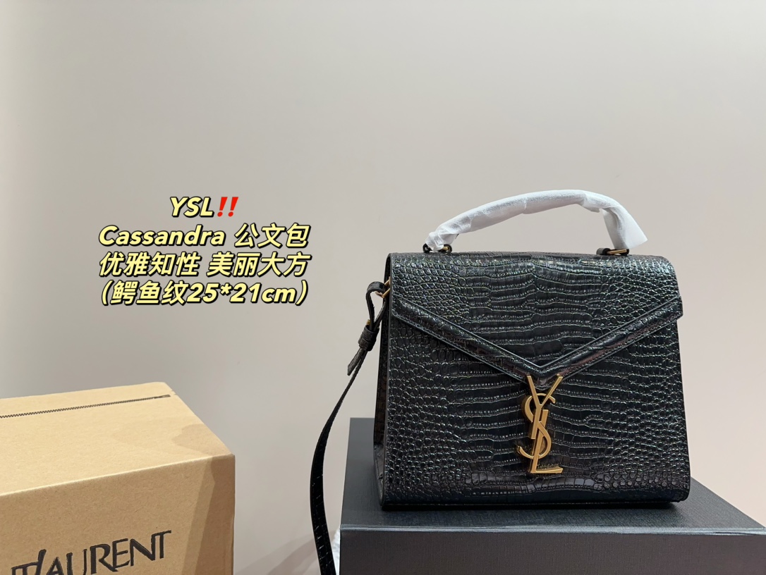 Yves Saint Laurent Bolsos Maletín Cuero de vaca Cassandra