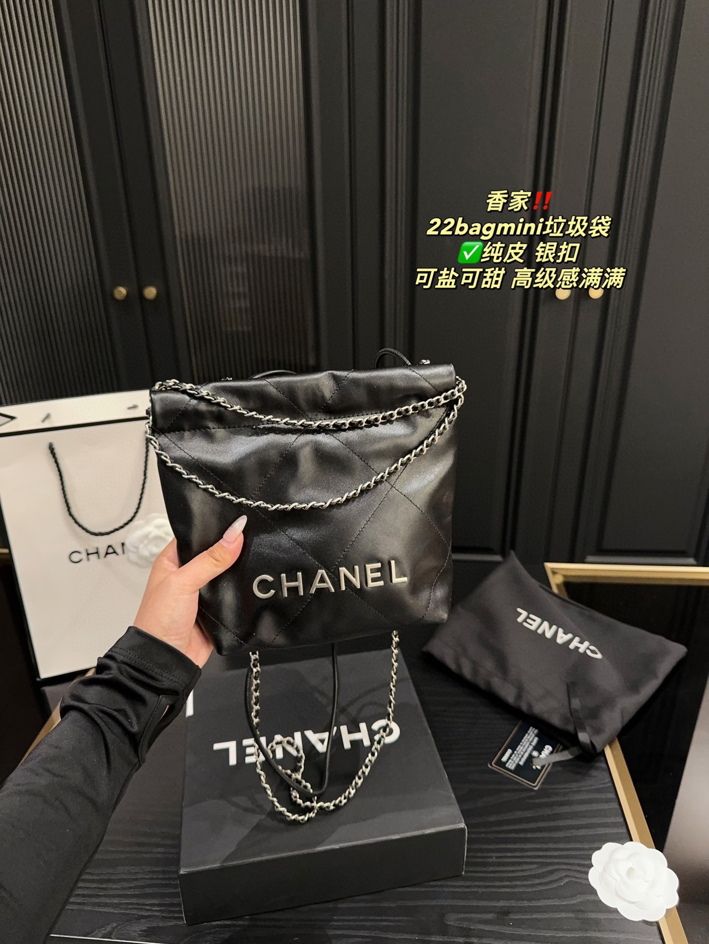 Chanel 22 bag mini Black mini crossbody everyday
