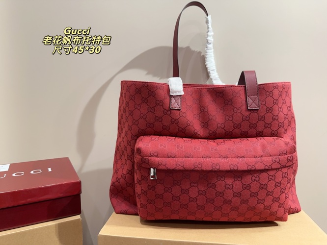 Gucci Old Flower Canvas Tote Bag, 45*30cm, Lightweight and Textured 1 Gucci Old Flower Canvas Tote Bag, 45*30cm, Lightweight and Textured