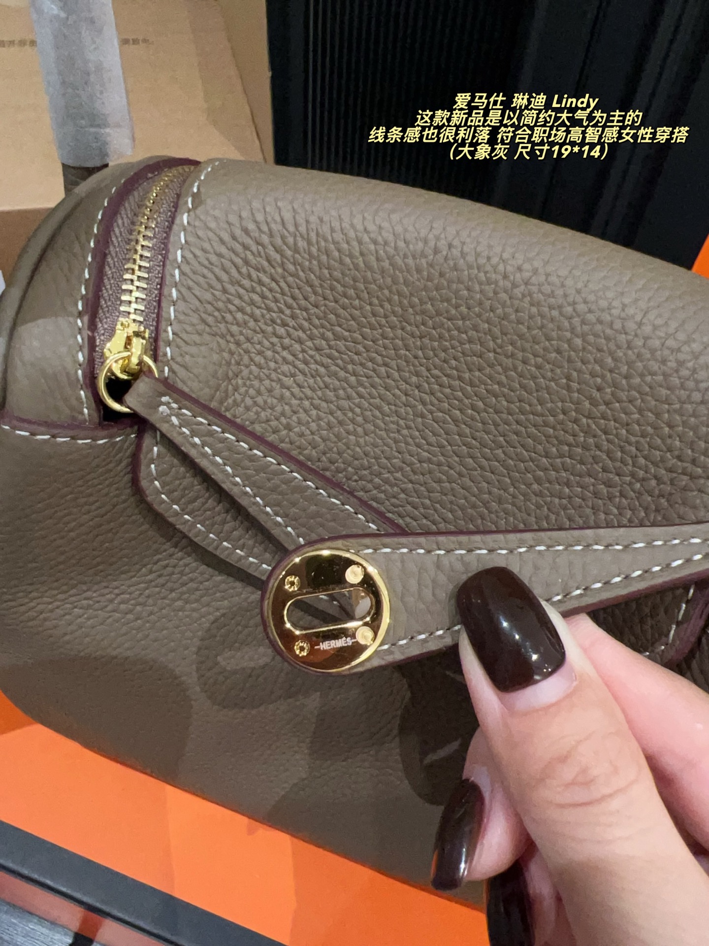 Bolso Hermes Lindy Mini P400 Gris Elefante 19 cm para Mujer 9 i1757919270101 7909 0 5