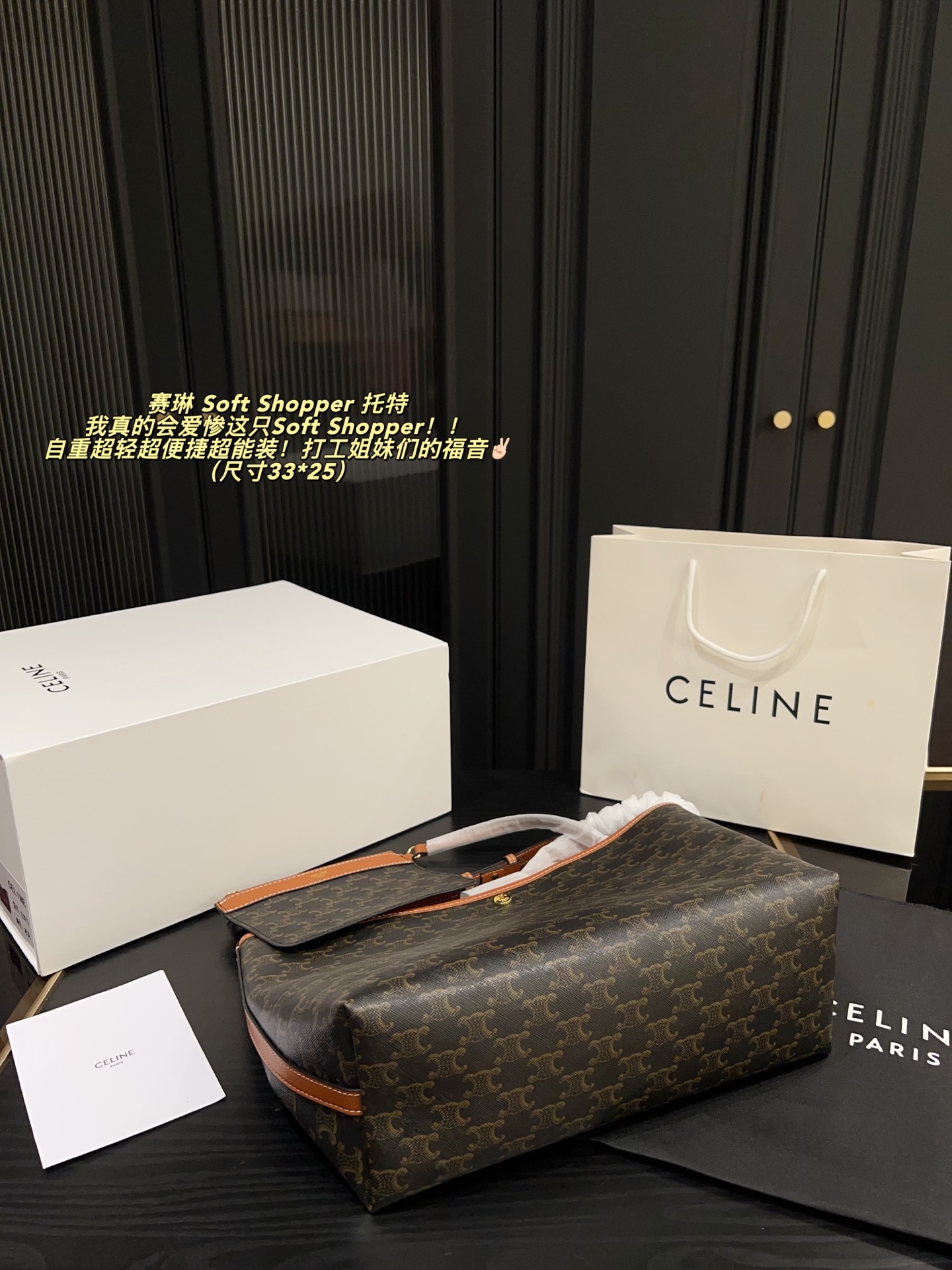 Celine Soft Shopper Bolso Tote en Lona Triomphe, 33 x 25 cm 9 i1757995039257 6246 0 5