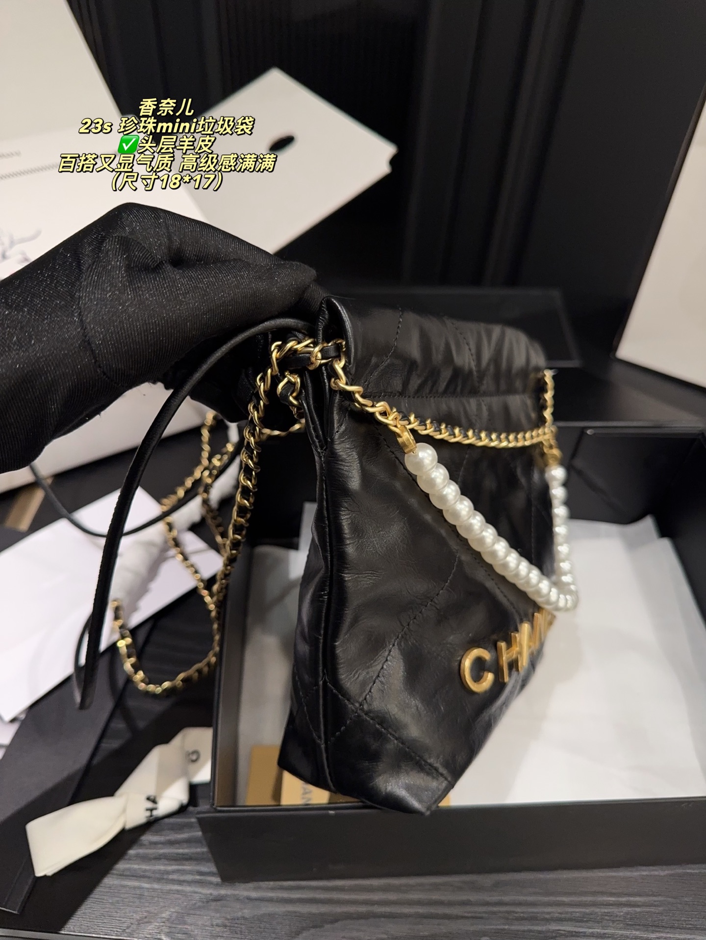 Chanel 22 Mini Black 18x17cm shoulder everyday