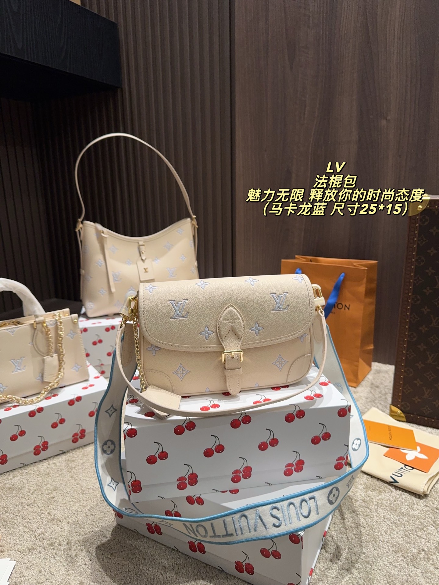 P285 Comes With Folding Box️size 25 15 | Lv Baguette Bag | Unlimited Charm To Release Your Fashion Attitude | Unique Appearance, Many Cute Colors To Choose From, It Is A Fashion Item Not To Be Missed | Different From The Softness Of Canvas Bags, It Gives A Wanton And Free Feeling When Carried On The Body, Super Texture, Loved By Fashionistas