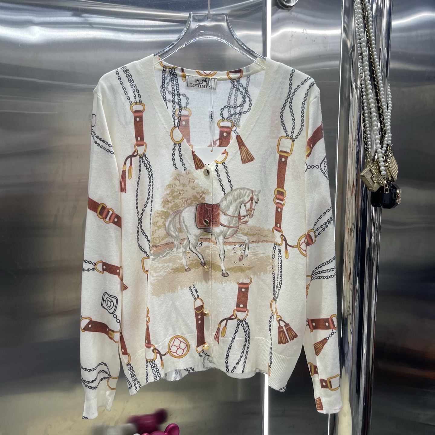 Hermes Chain Motif Cardigan