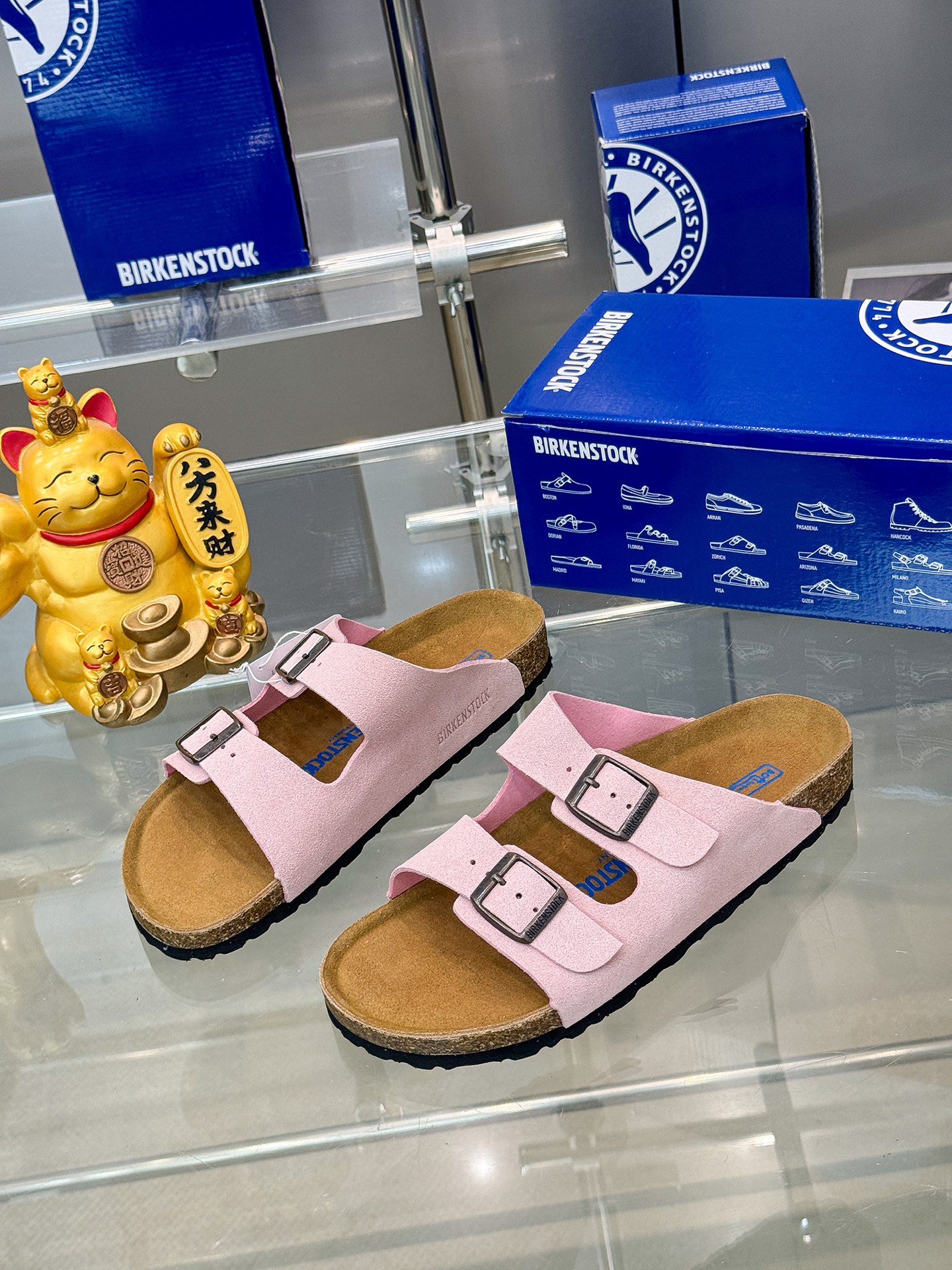 Birkenstock London Sandalias de Ante Rosa con Hebillas Ajustables