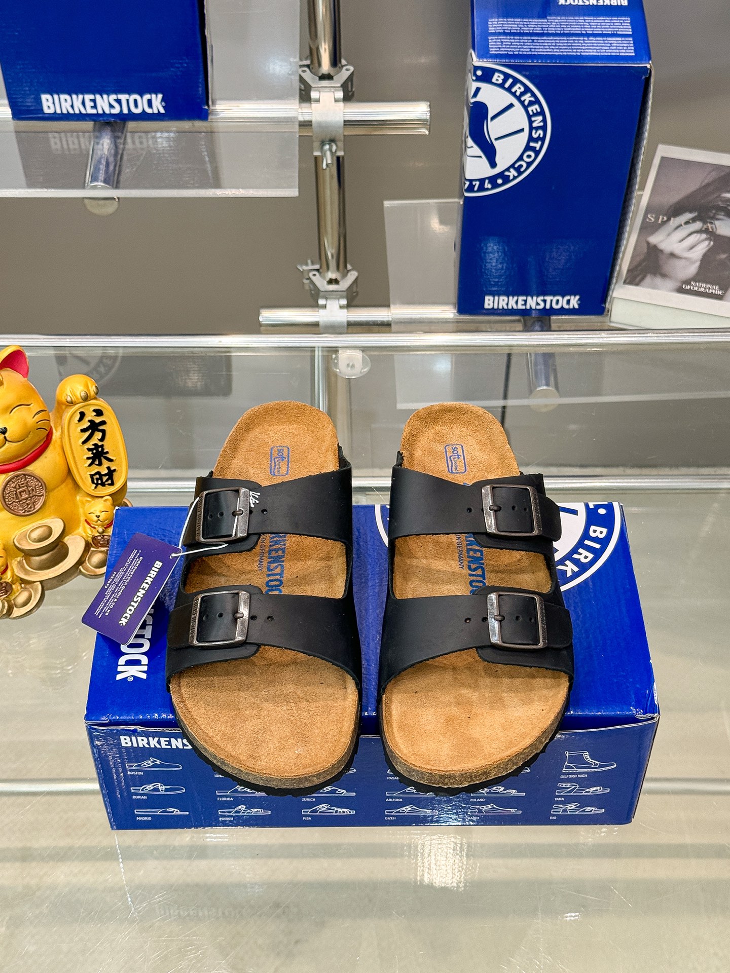 Birkenstock London Suède Leren Sandalen met Dubbele Gesp - Zwart
