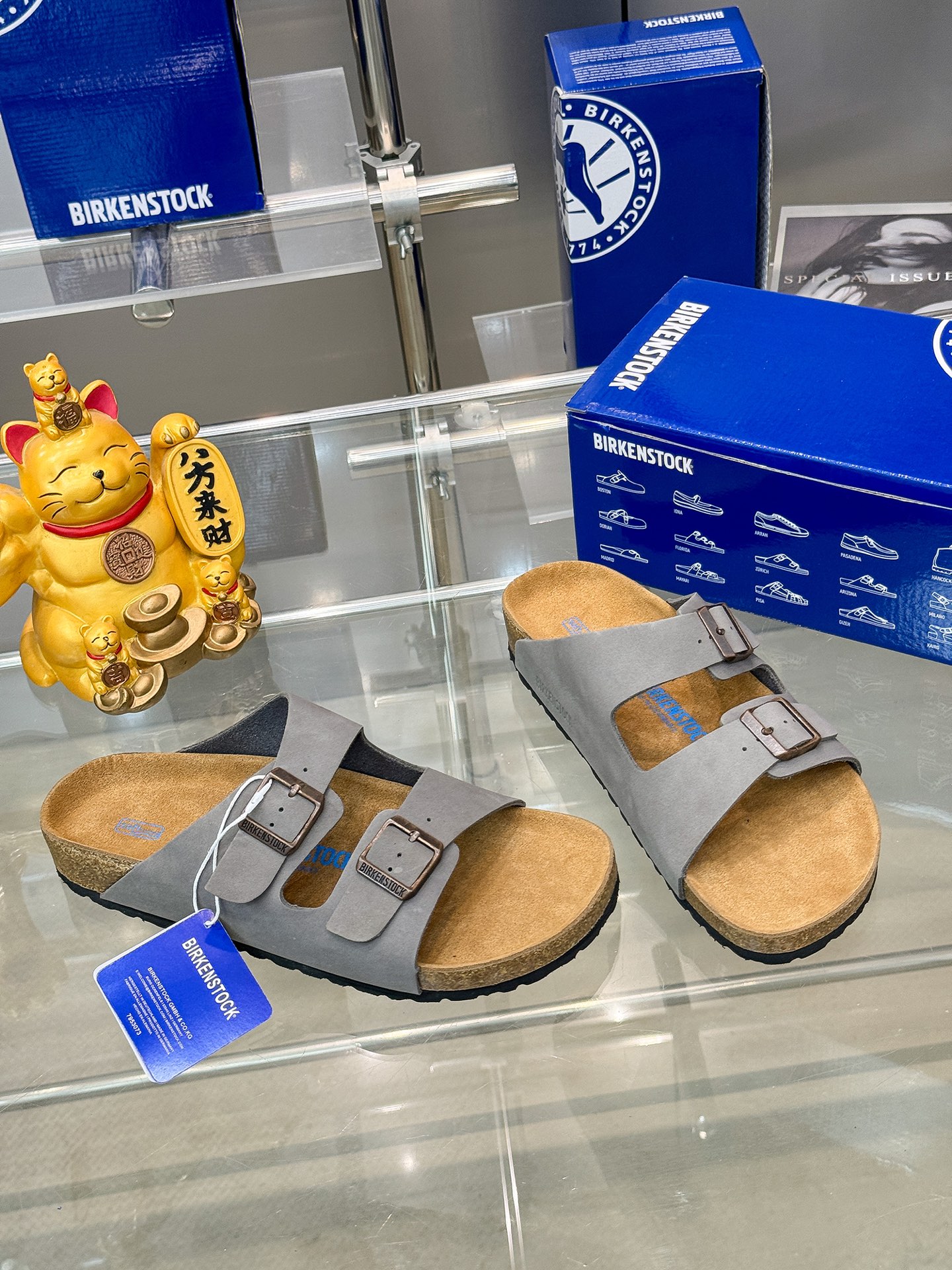 Birkenstock London Gray Suede Leather Sandals Adjustable Buckle Unisex Style 8 i1749578207776 6866 0 6