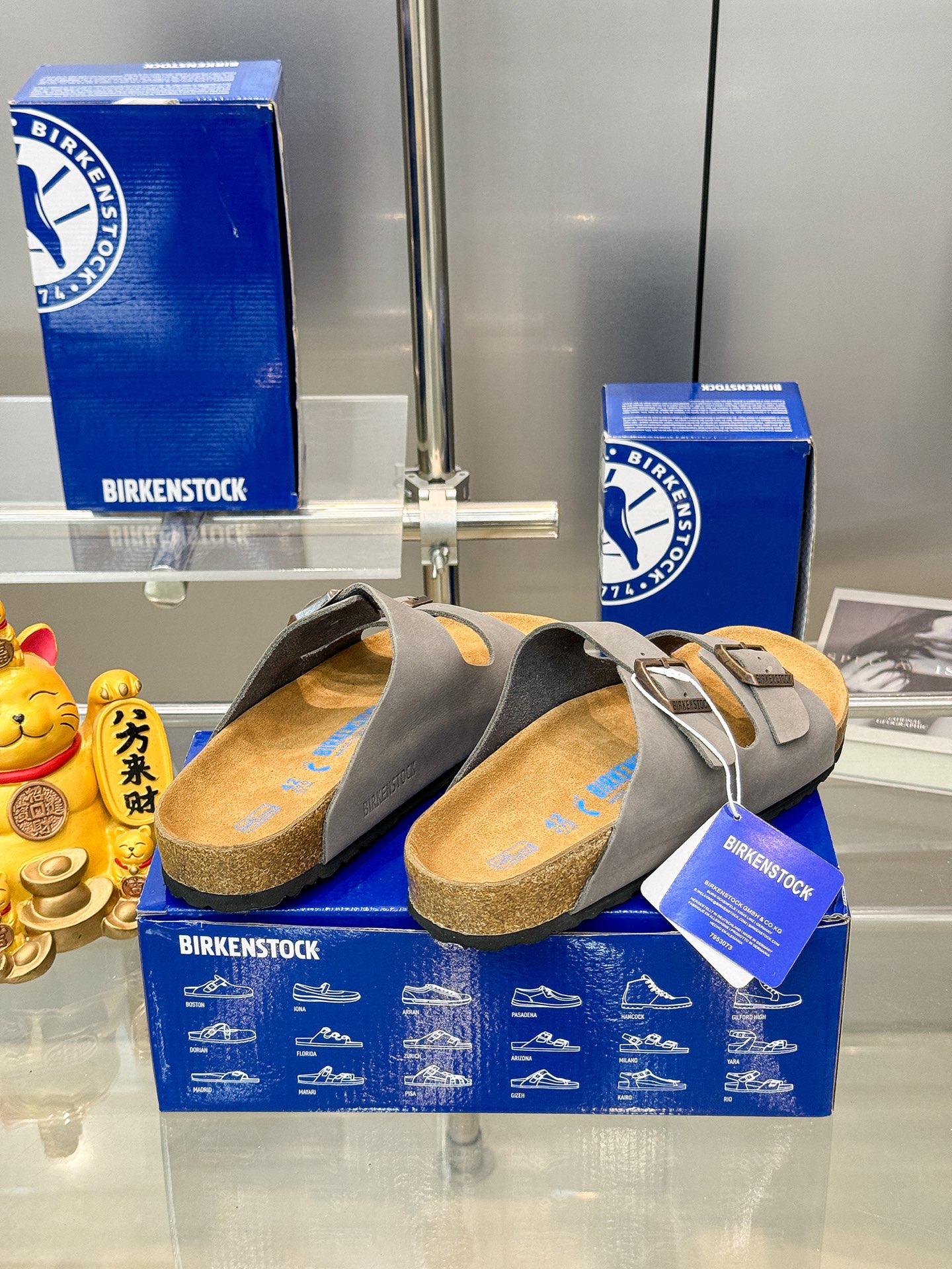 Birkenstock London Gray Suede Leather Sandals Adjustable Buckle Unisex Style 5 i1749578211756 7647 0 3