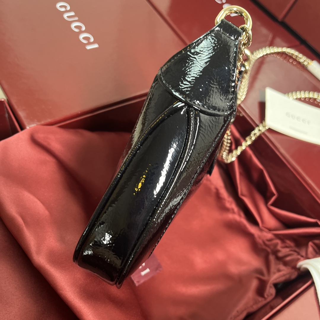 Gucci Jackie 1961 Mini Shoulder Bag Black Patent Leather Gold Chain 4 i1712675644 9478 6