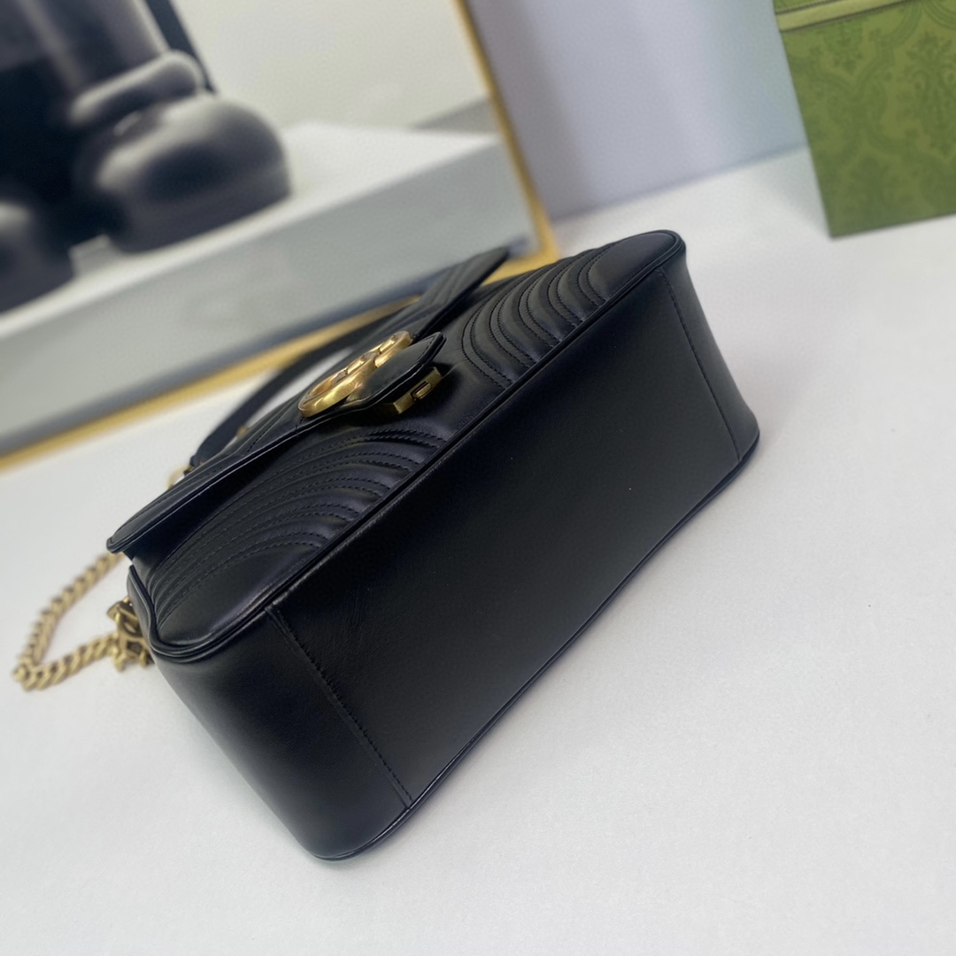 Gucci Marmont Top Handle Bag, Black Leather, Gold-Tone Hardware 5 i1716483590 4694 5